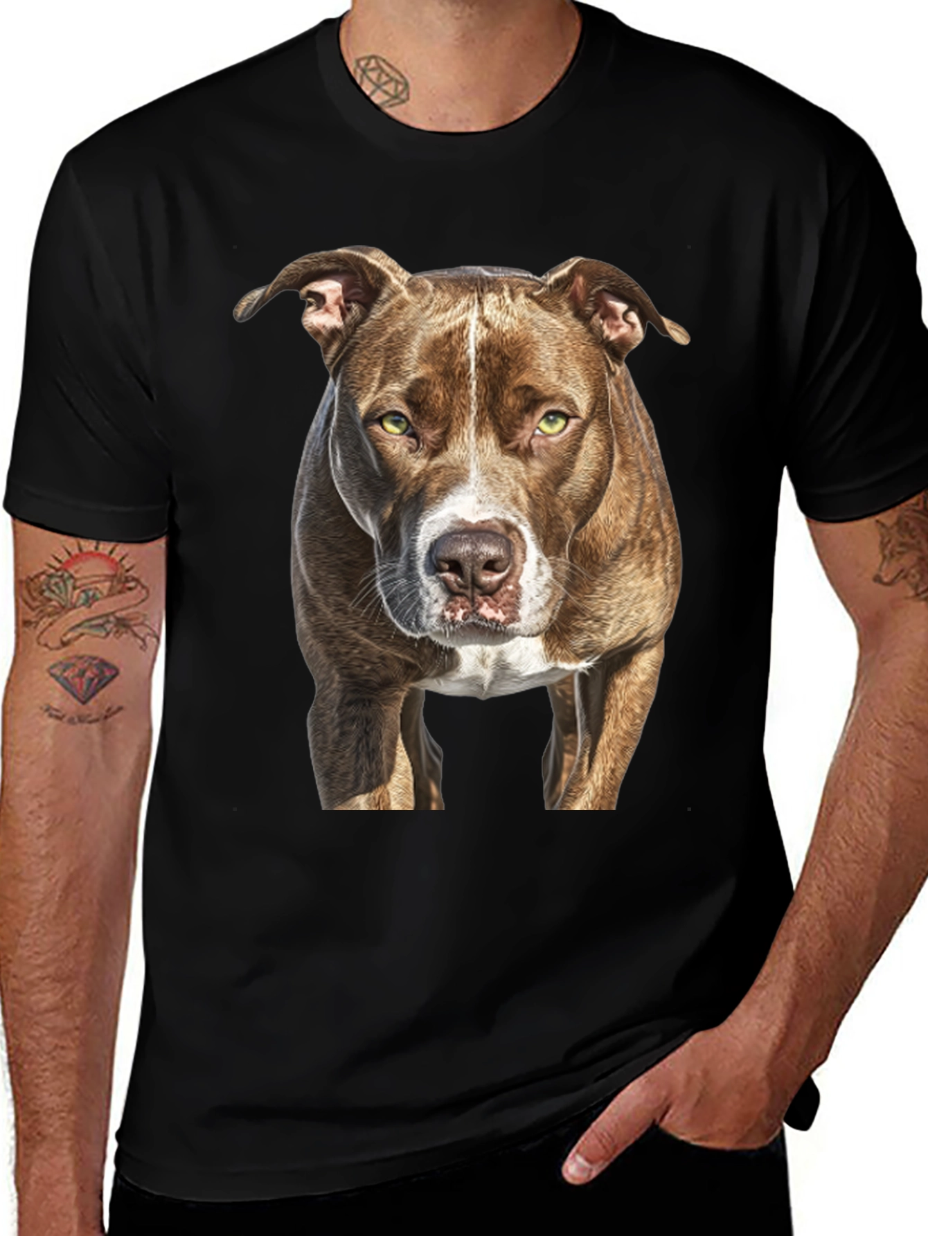 Pitbull Dog Graphic Tee - Classic Black T-Shirt