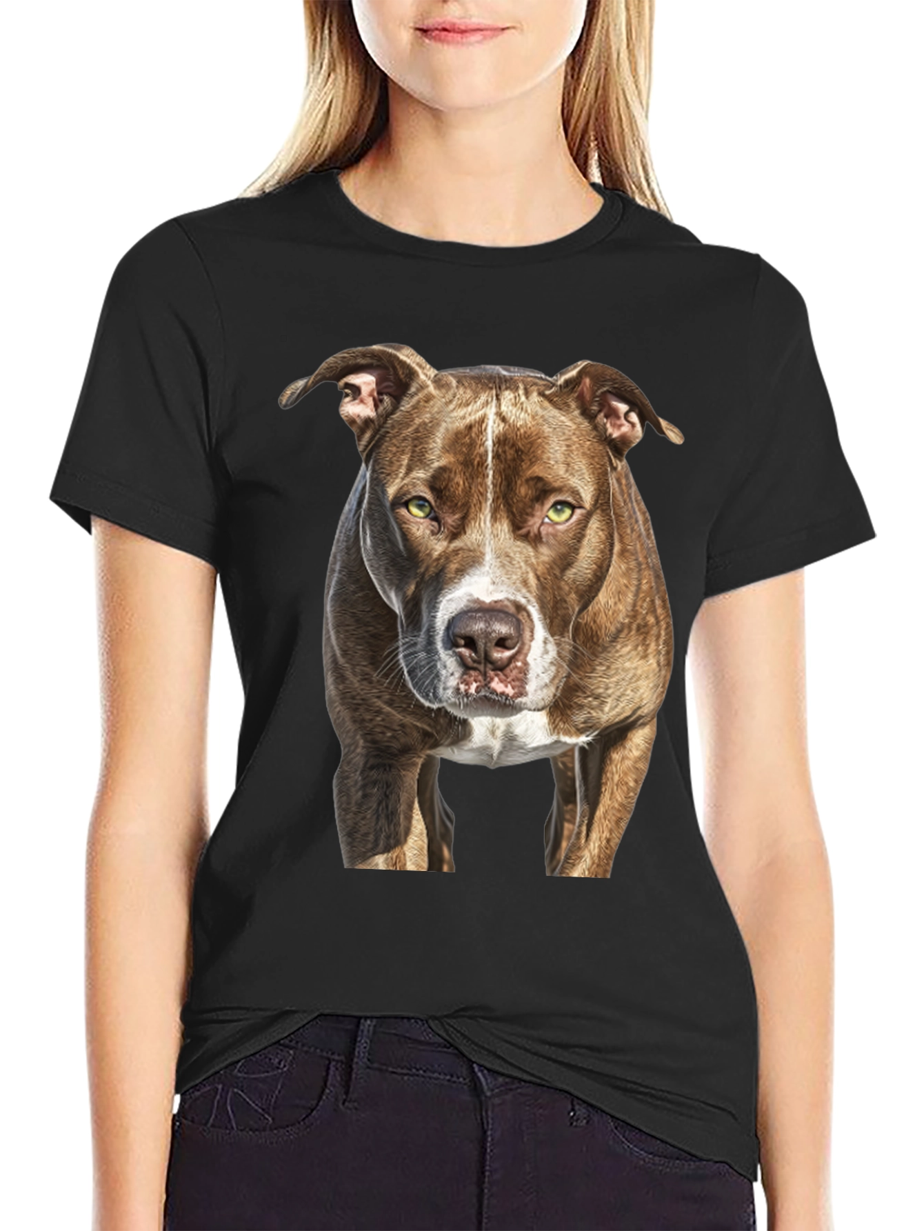Pitbull Dog Graphic Tee - Classic Black T-Shirt