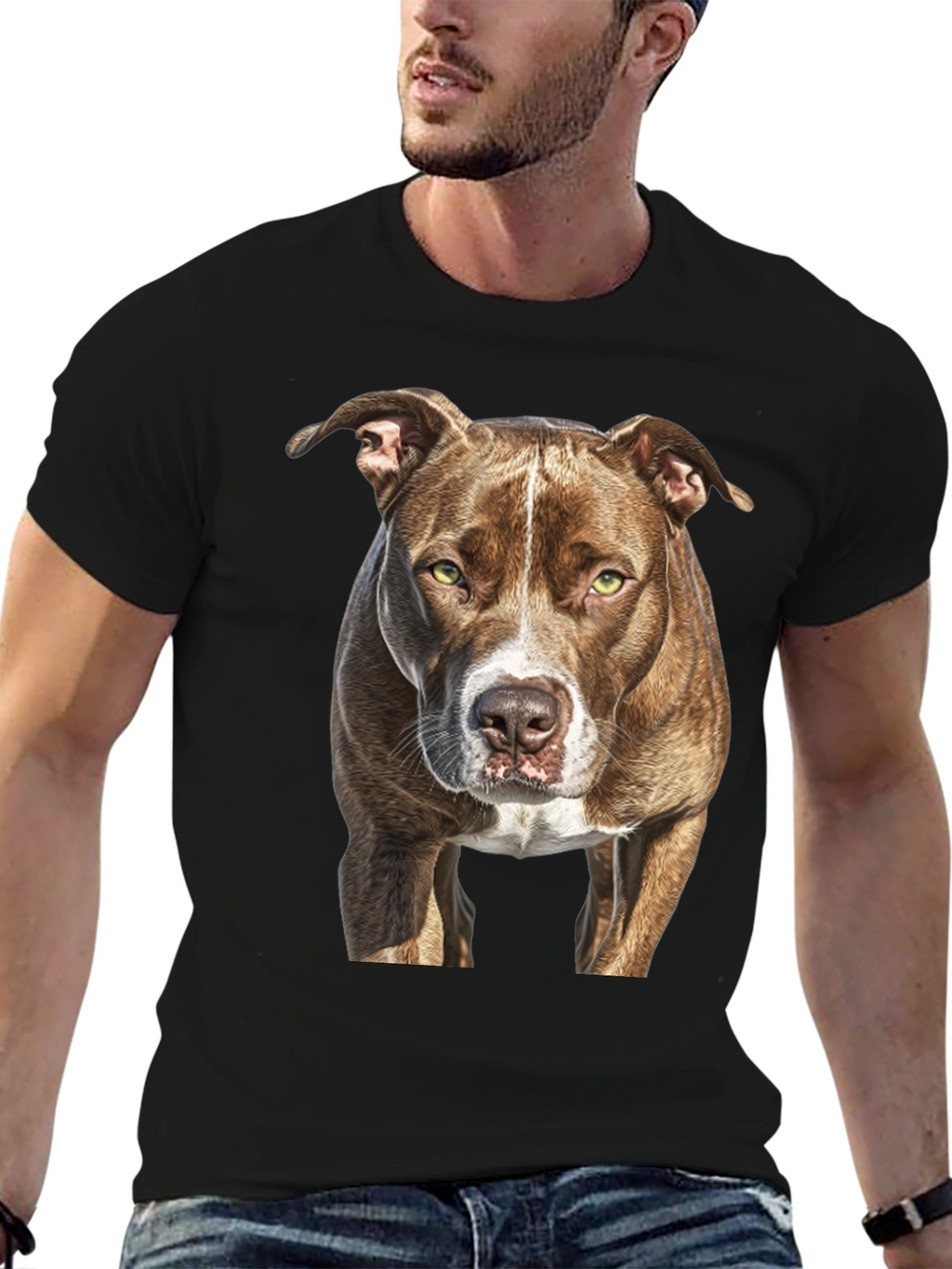 Pitbull Dog Graphic Tee - Classic Black T-Shirt