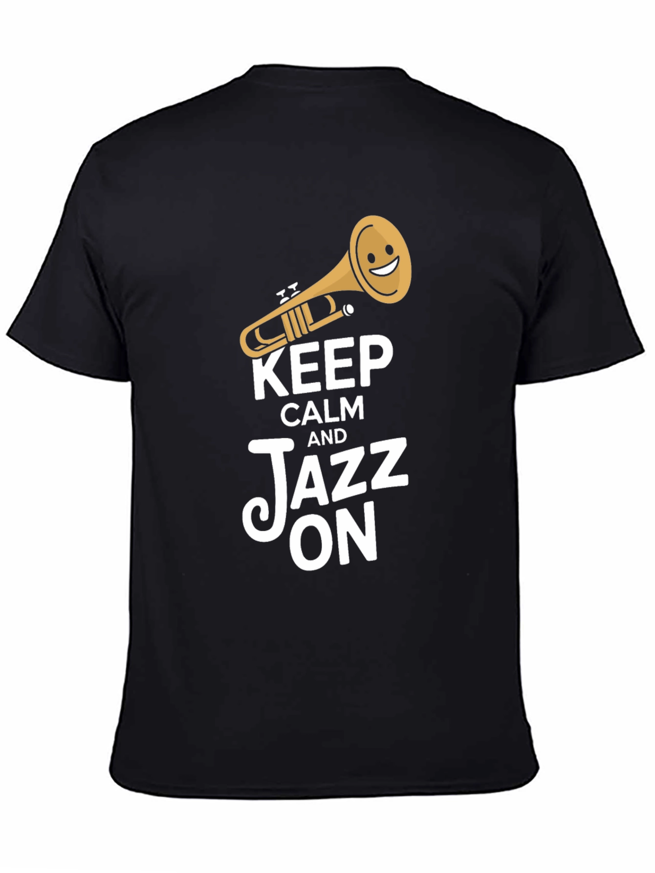 Keep Calm and Jazz On Black T-Shirt