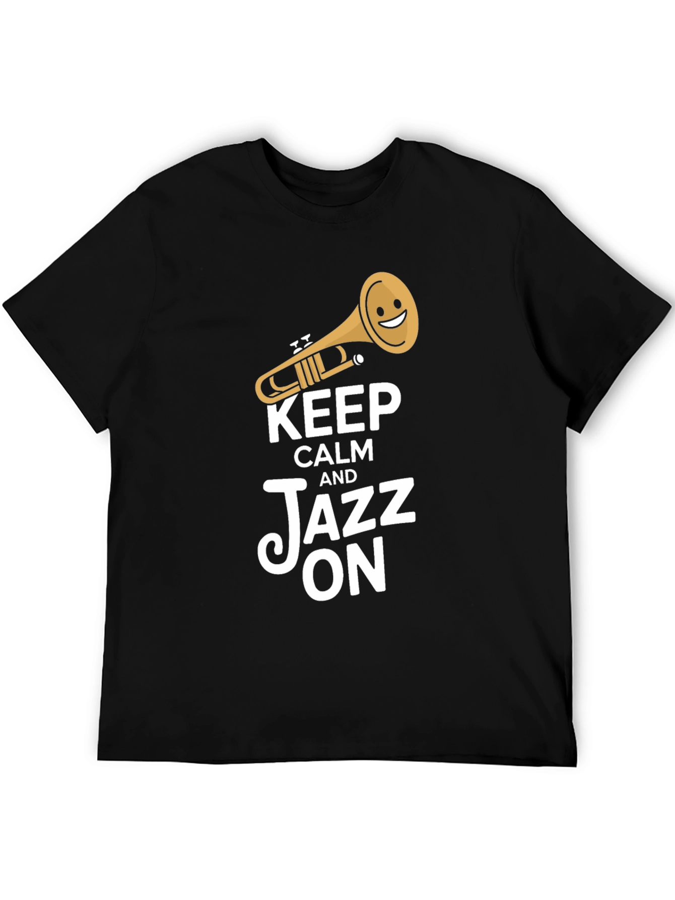 Keep Calm and Jazz On Black T-Shirt