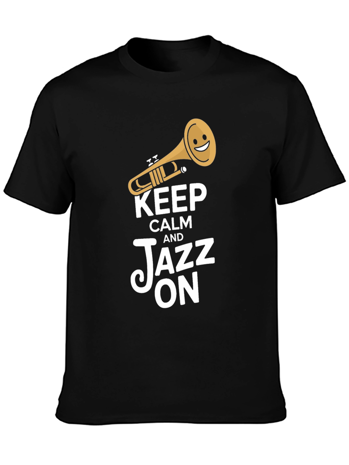 Keep Calm and Jazz On Black T-Shirt