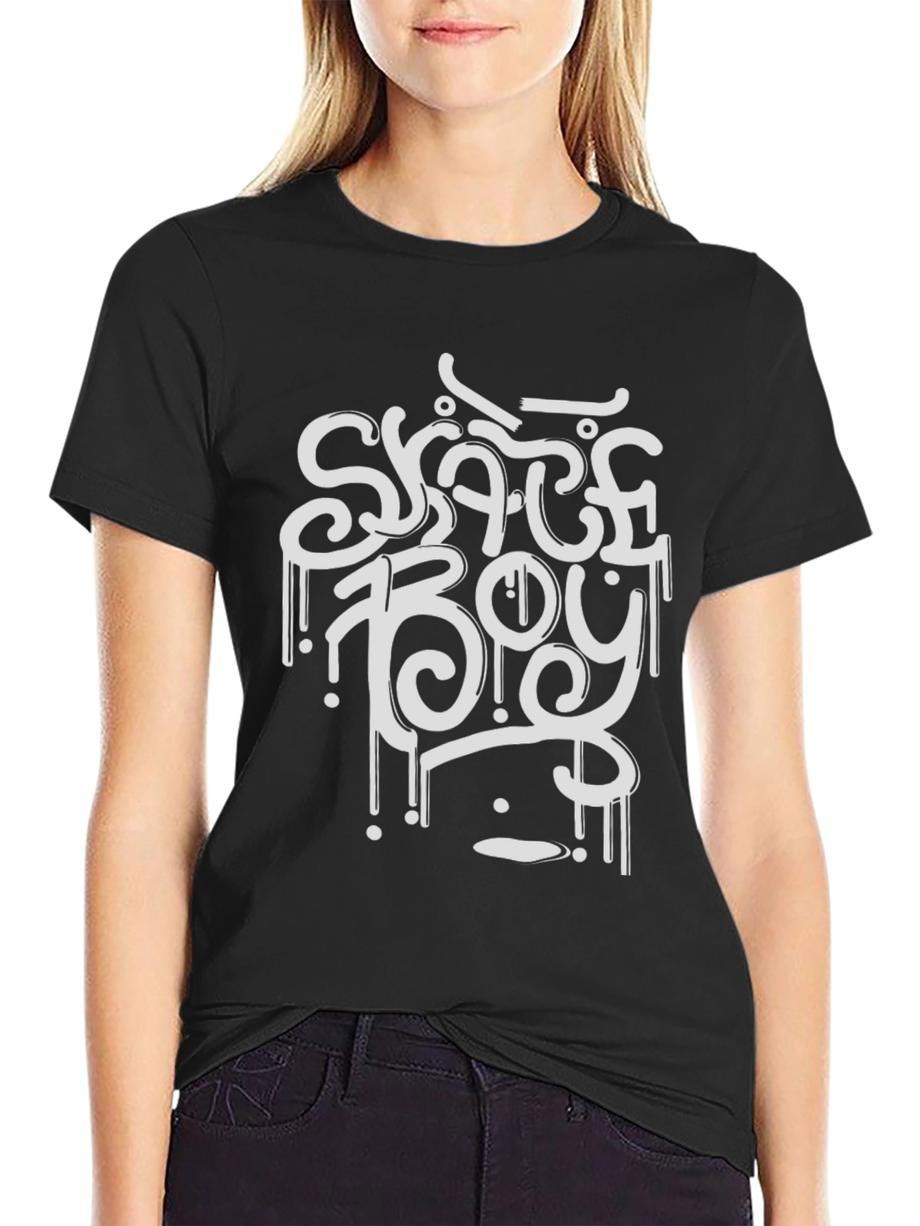 Skate Boy Graphic Tee - Black