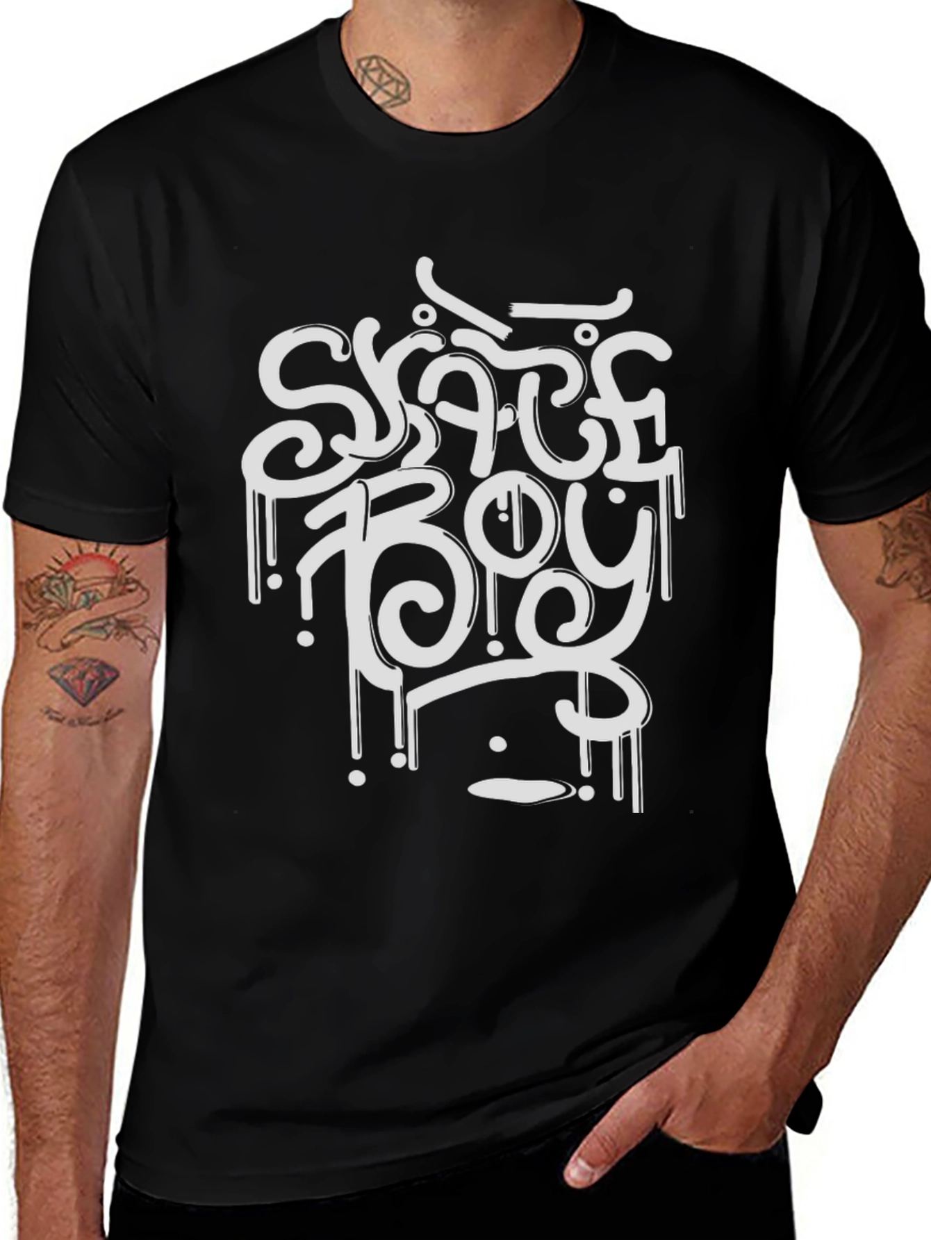 Skate Boy Graphic Tee - Black