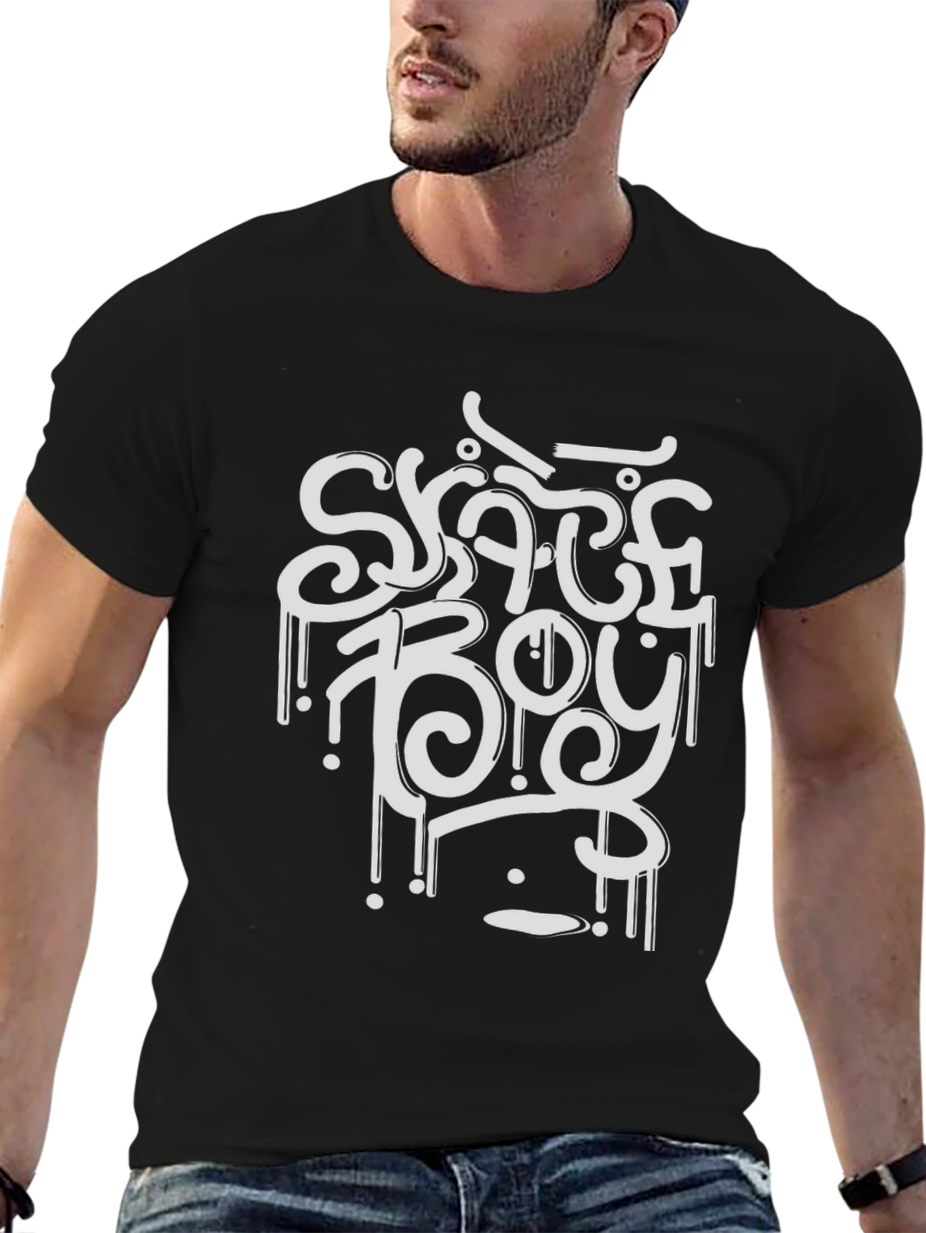 Skate Boy Graphic Tee - Black