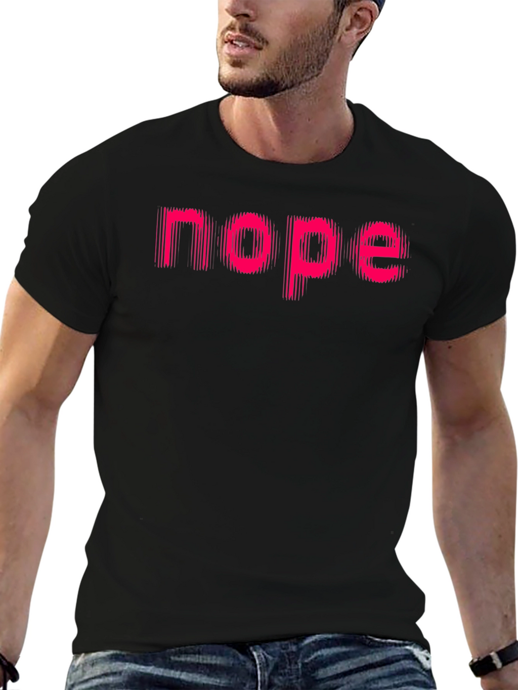 Nope Graphic Tee - Mens Black Casual Shirt