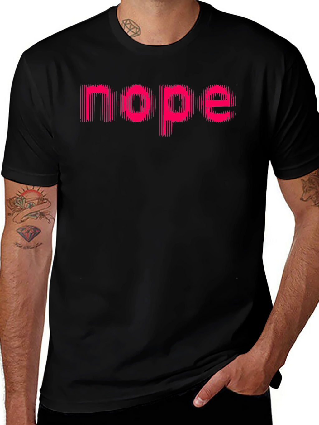 Nope Graphic Tee - Mens Black Casual Shirt