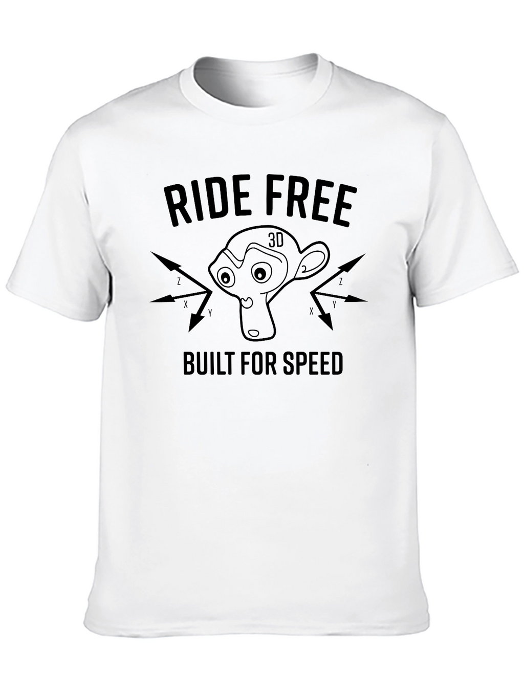 Ride Free 3D Monkey Graphic T-Shirt