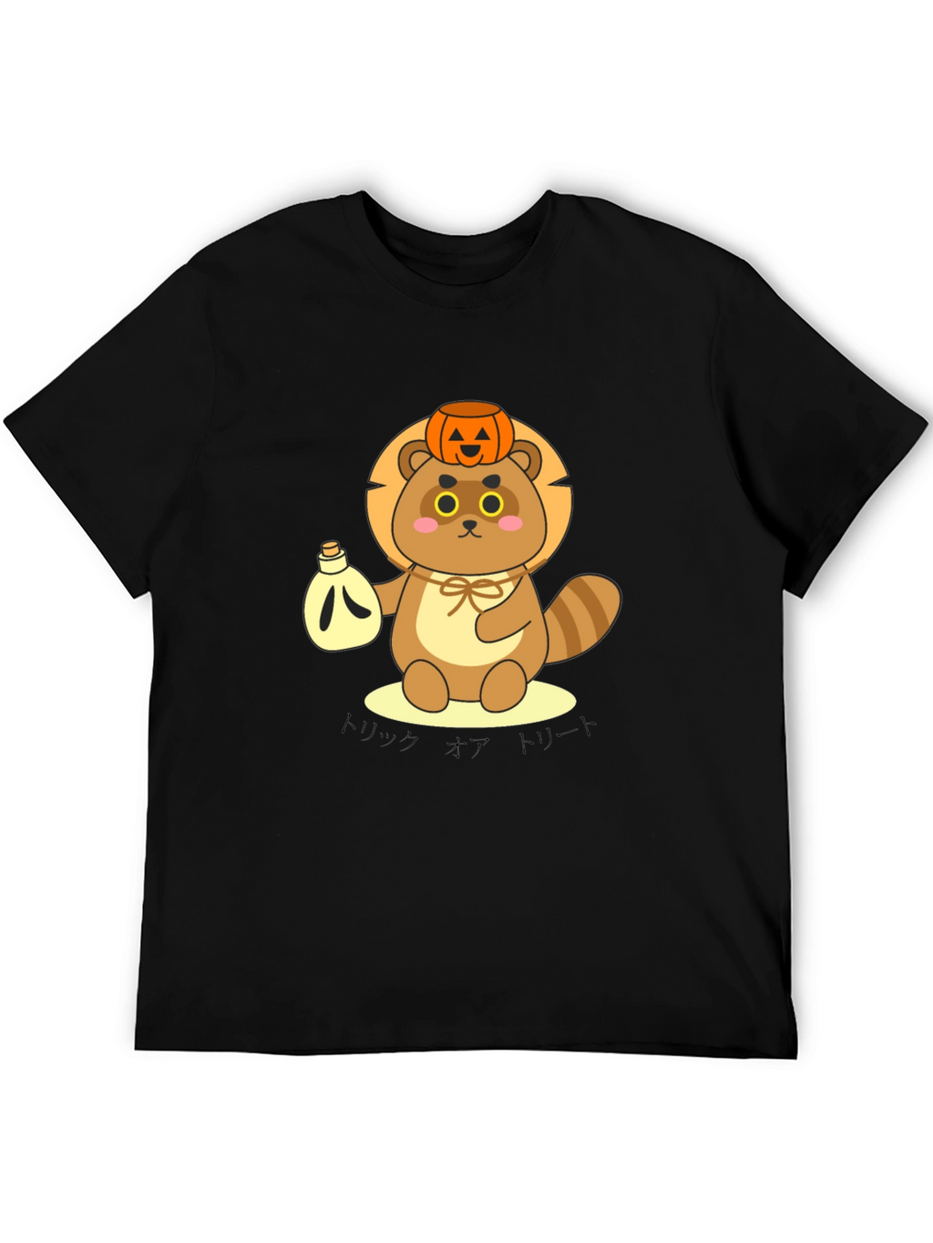 Cute Tanuki Pumpkin Tee - Halloween Style