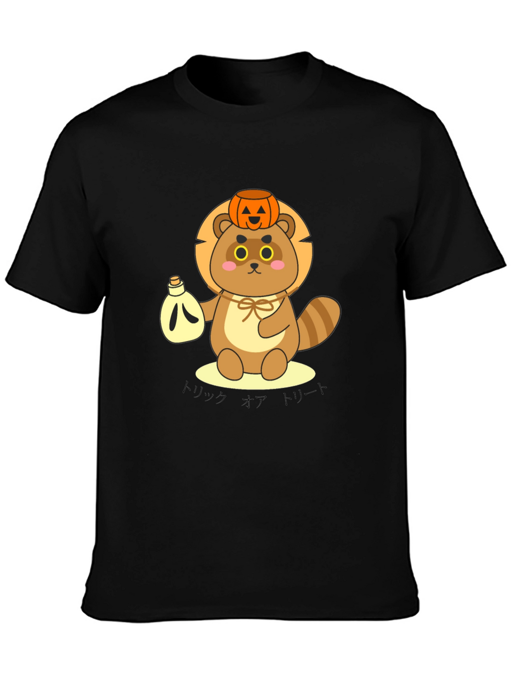 Cute Tanuki Pumpkin Tee - Halloween Style