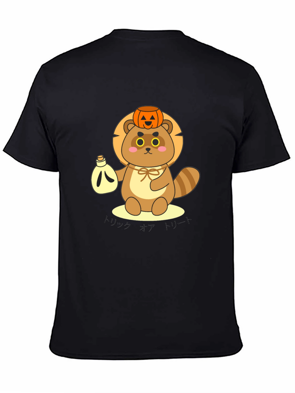 Cute Tanuki Pumpkin Tee - Halloween Style