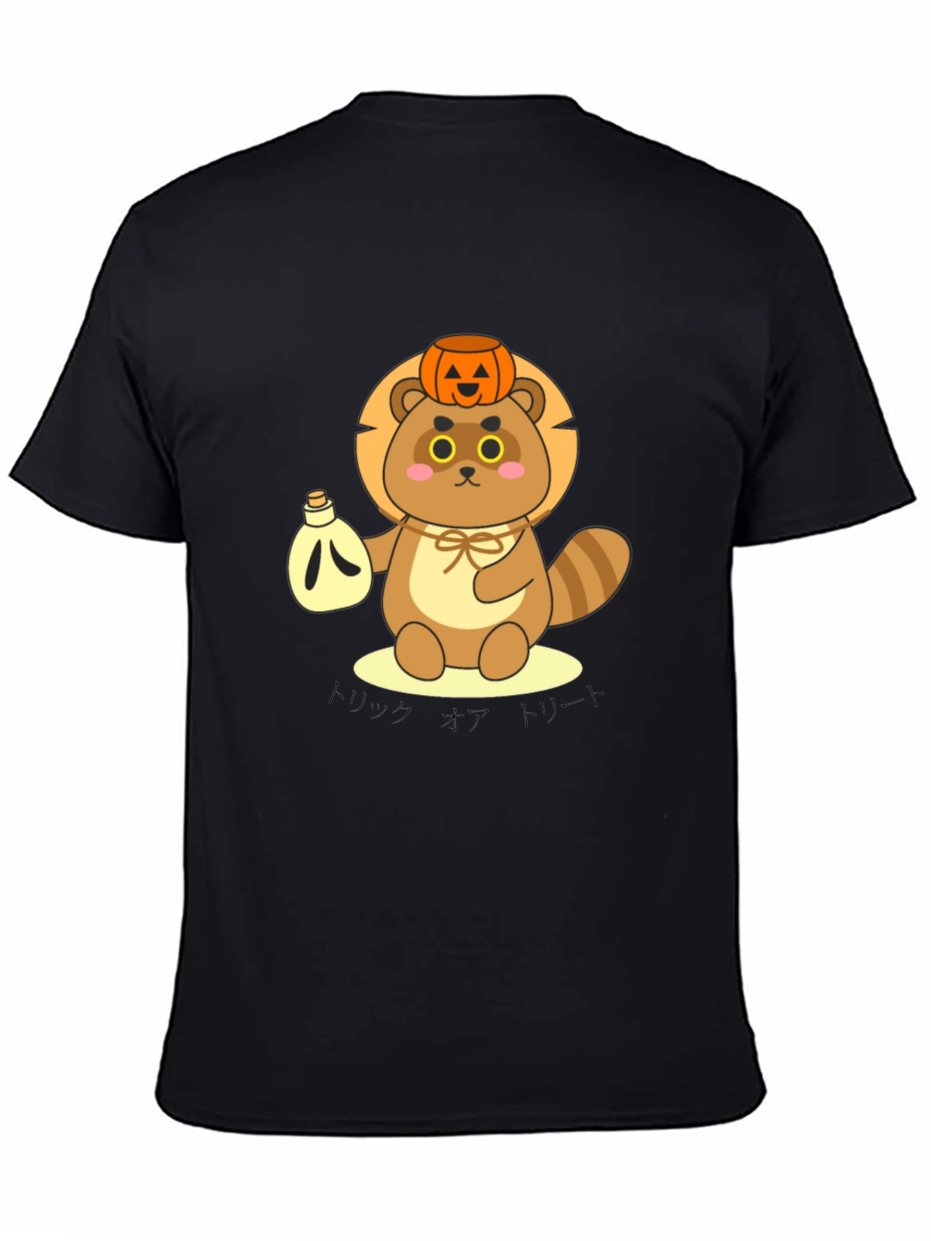 Cute Tanuki Pumpkin Tee - Halloween Style