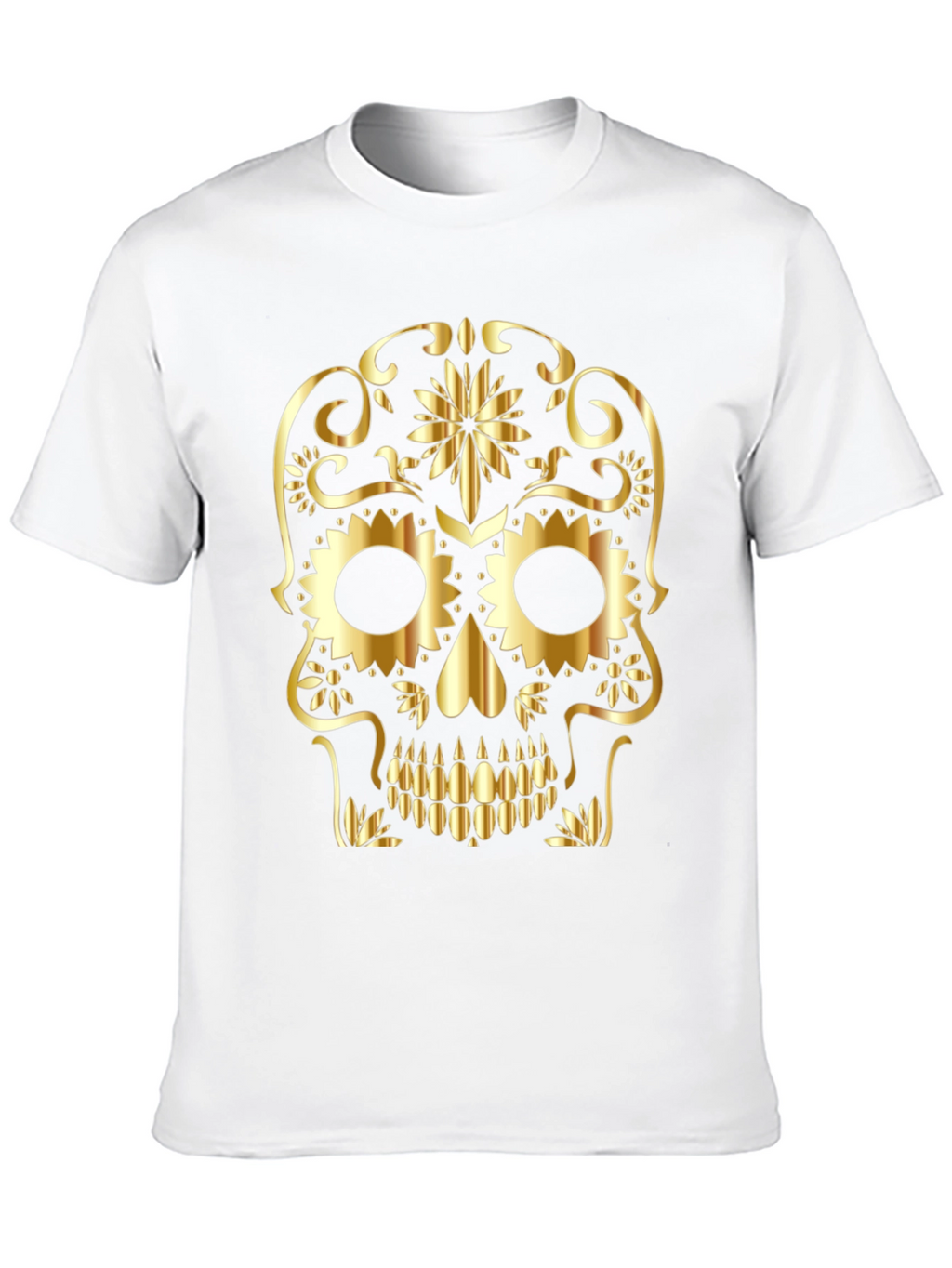 Gold Skull Graphic Black T-Shirt