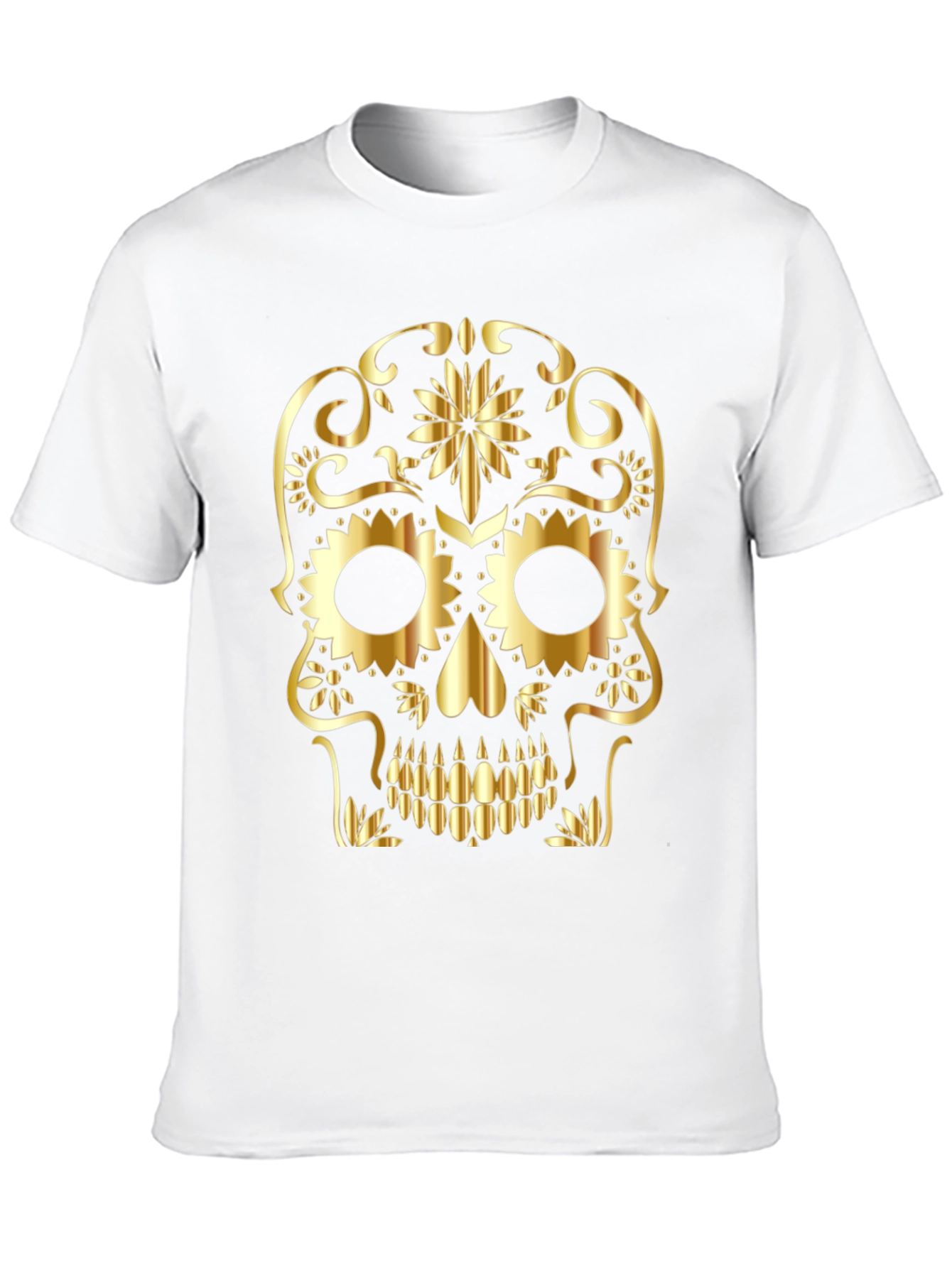 Gold Skull Graphic Black T-Shirt