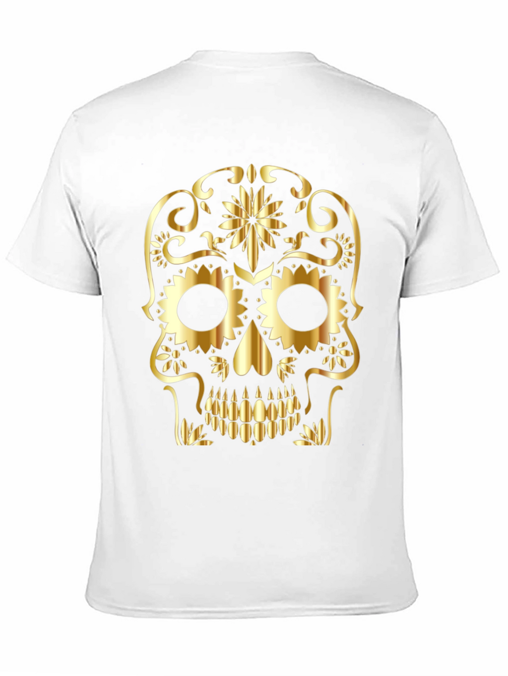 Gold Skull Graphic Black T-Shirt