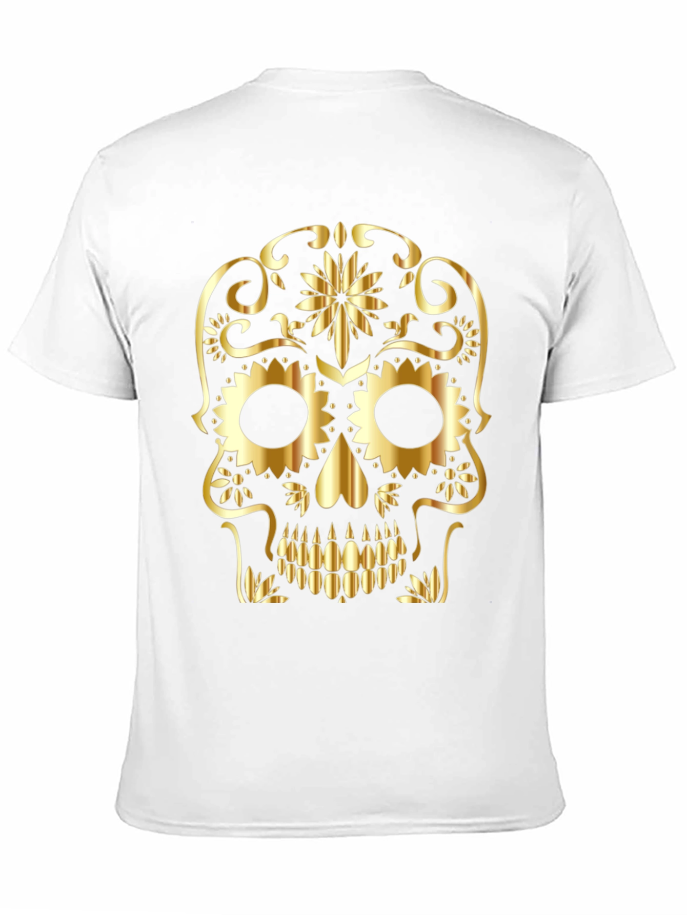 Gold Skull Graphic Black T-Shirt