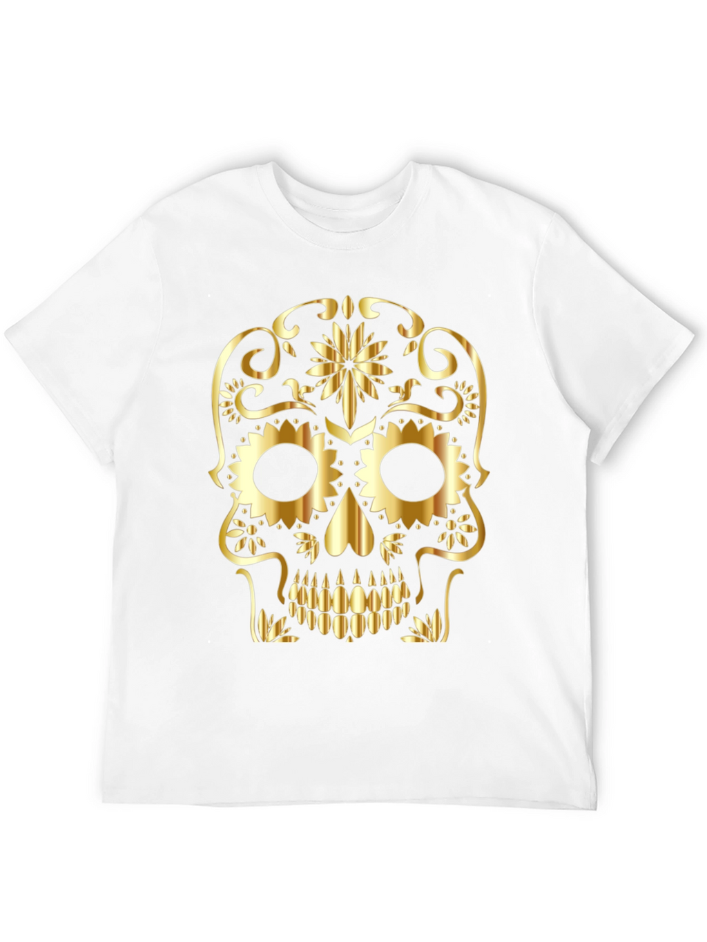 Gold Skull Graphic Black T-Shirt