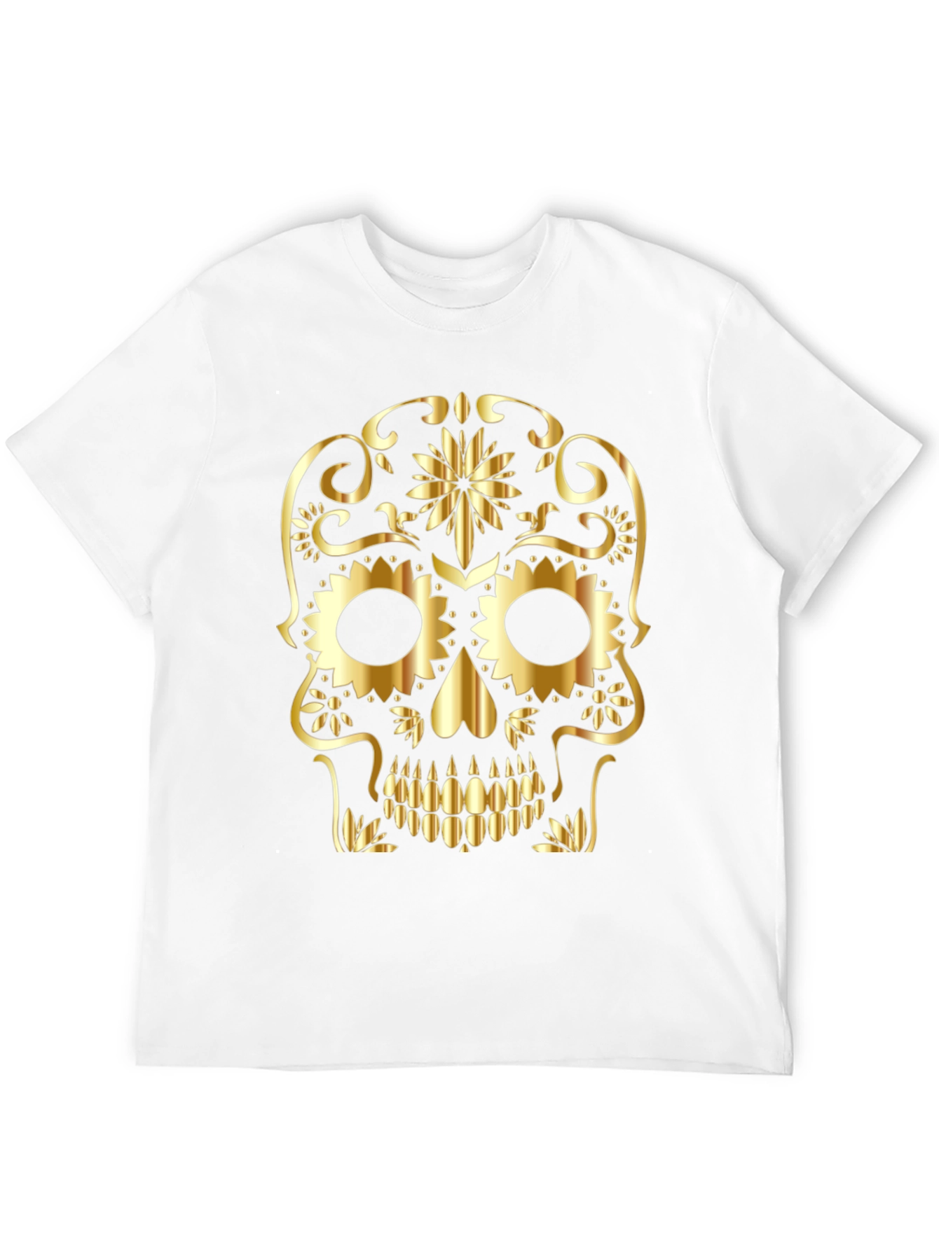 Gold Skull Graphic Black T-Shirt