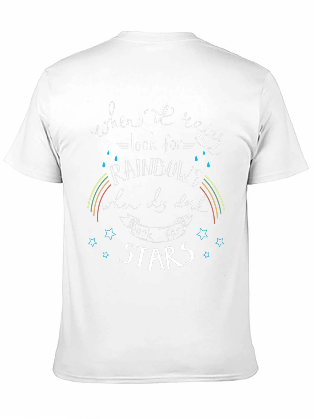 Rainbows & Stars Graphic Tee - Inspirational Black T-Shirt