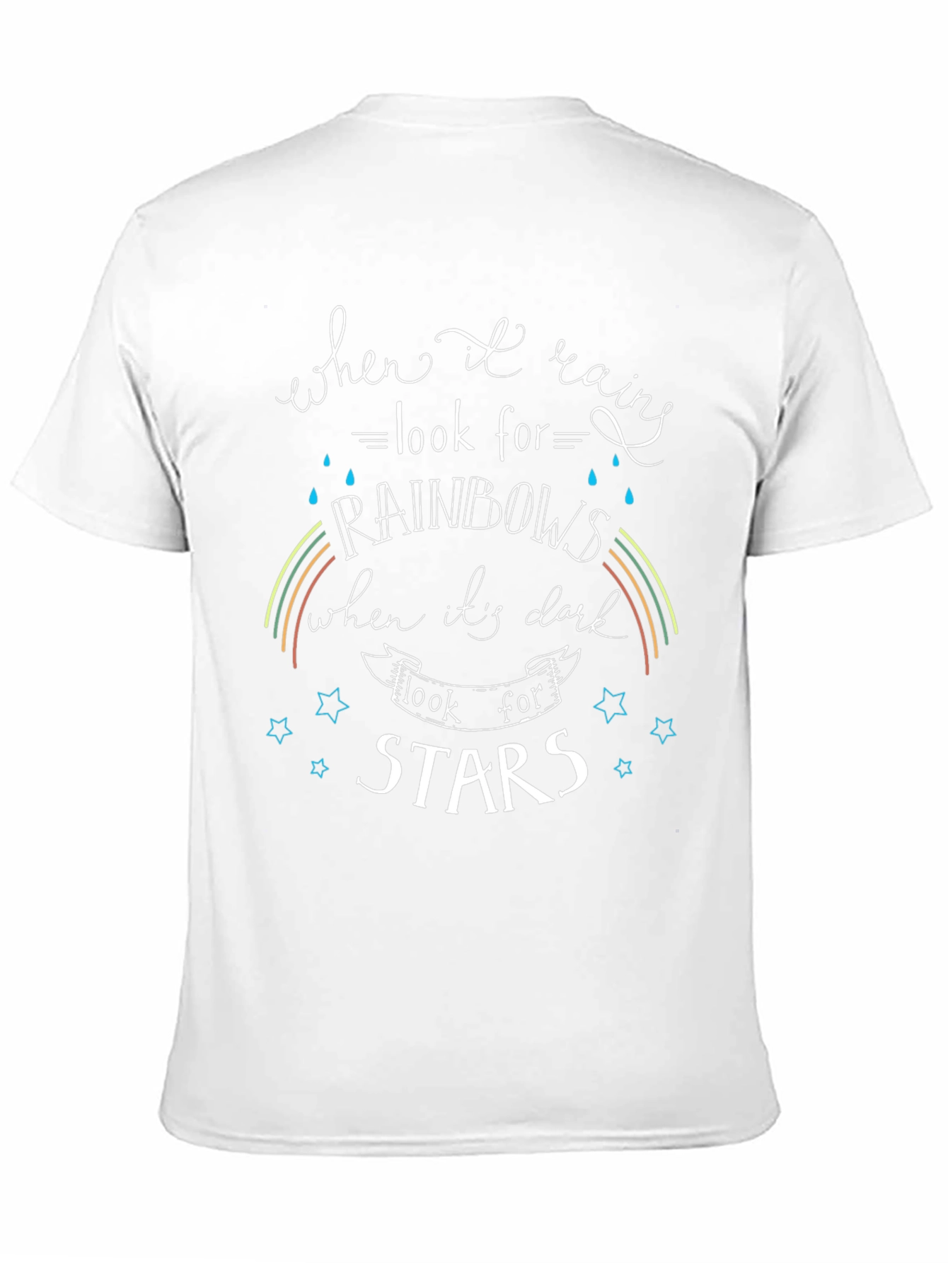 Rainbows & Stars Graphic Tee - Inspirational Black T-Shirt