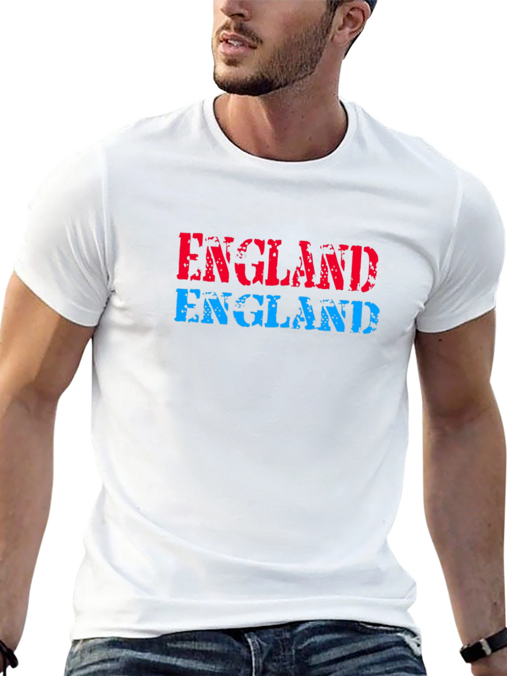 England T-Shirt - Red & Blue Graphic Tee