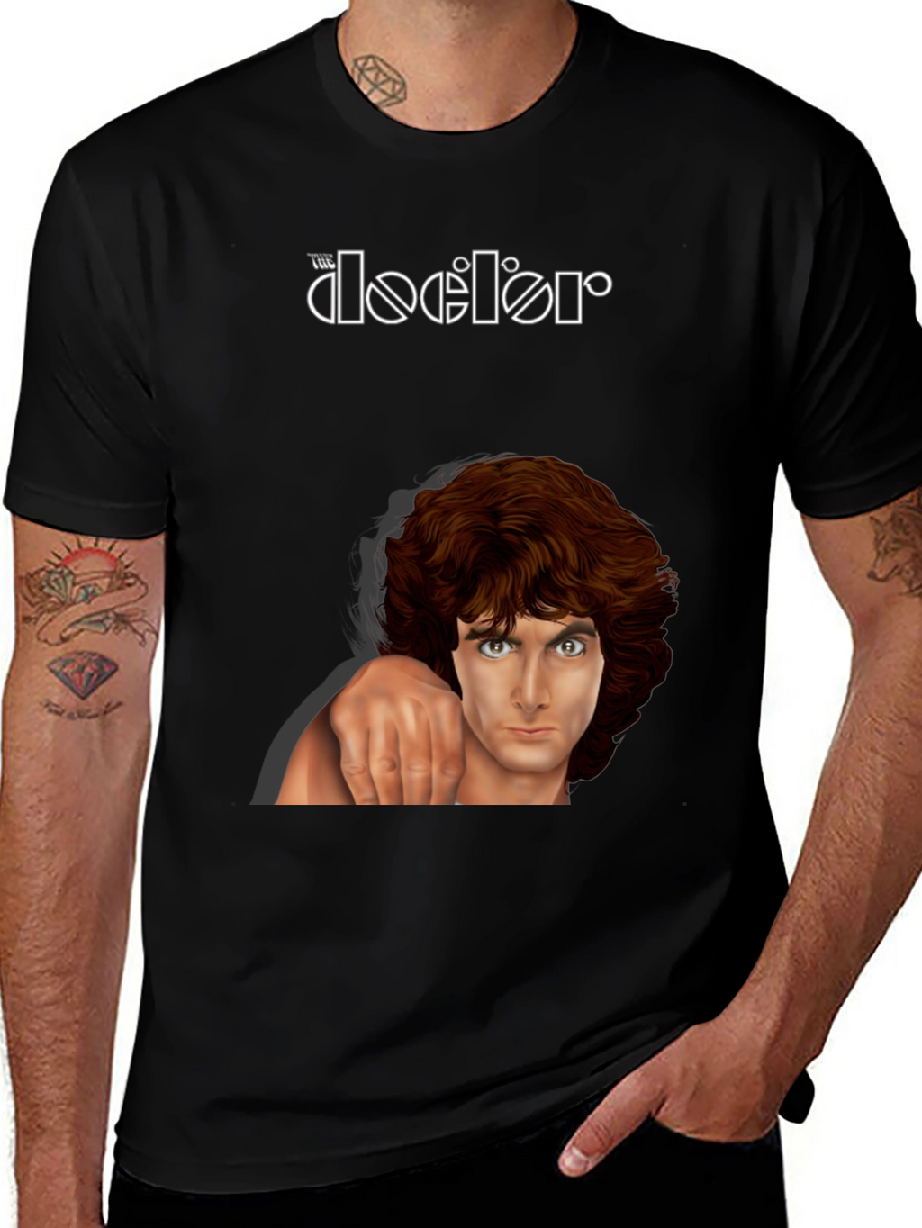 The Doors Graphic Print Black T-Shirt