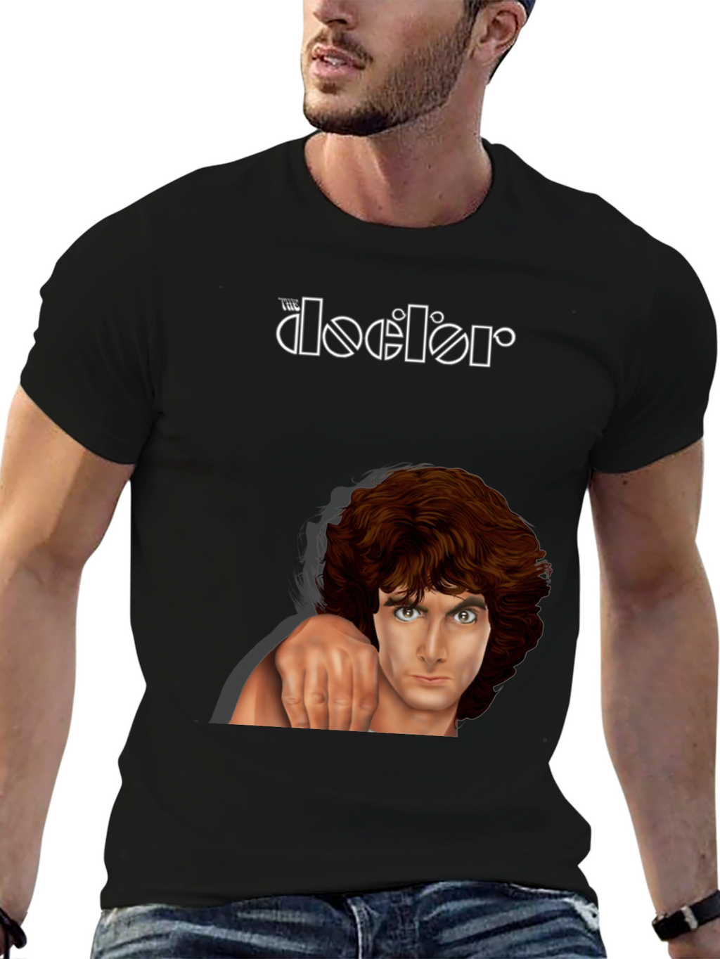The Doors Graphic Print Black T-Shirt