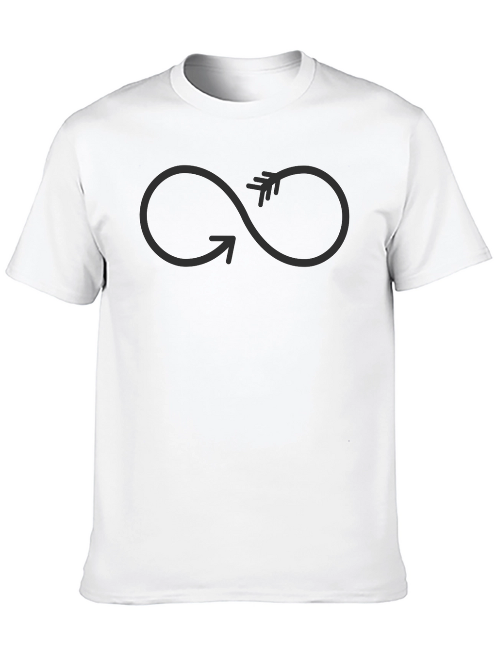 Infinity Arrow Graphic Tee - Soft Black Cotton