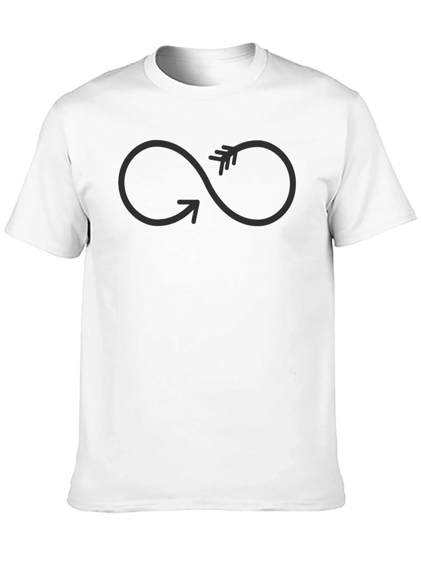 Infinity Arrow Graphic Tee - Soft Black Cotton