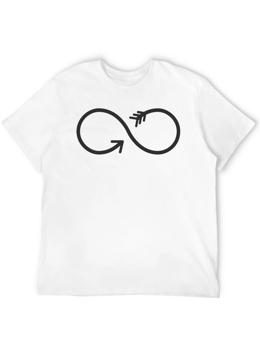 Infinity Arrow Graphic Tee - Soft Black Cotton