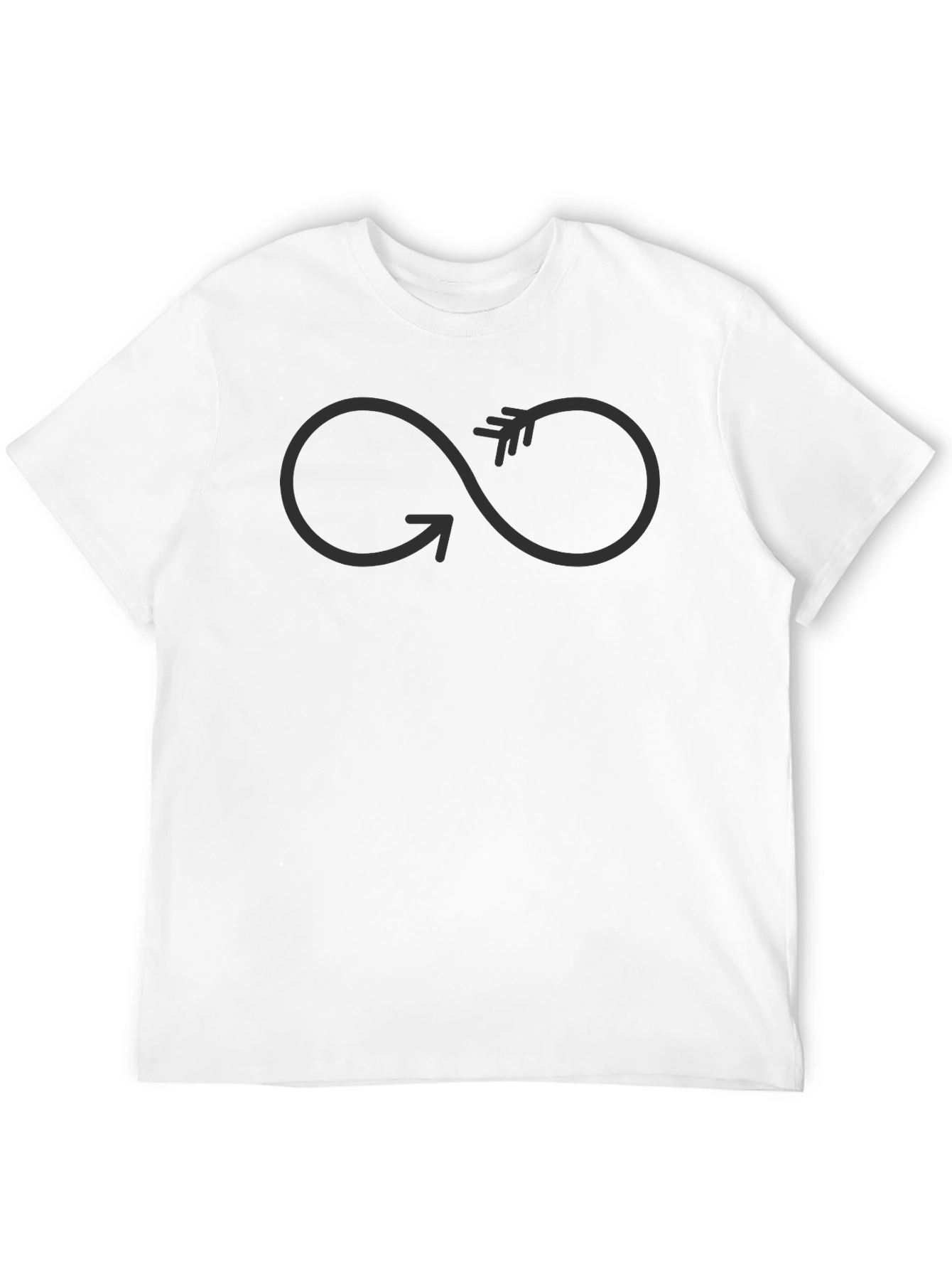 Infinity Arrow Graphic Tee - Soft Black Cotton