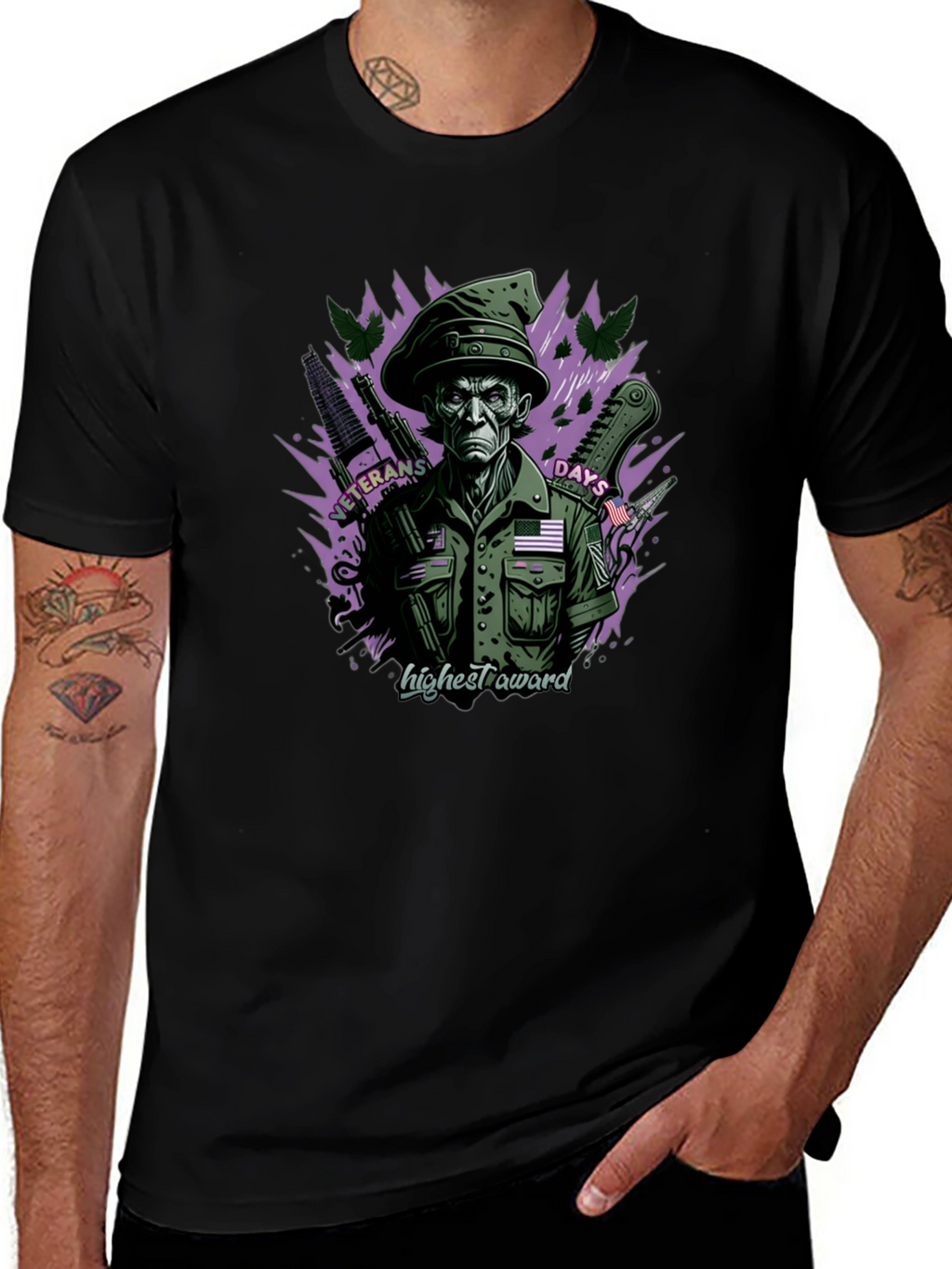 Veterans Days Highest Award Black T-Shirt