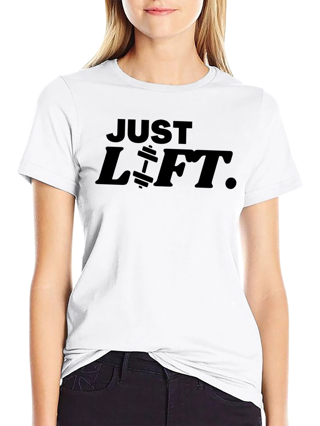 Just Lift Black Graphic Tee - Gym Motivation Shirt