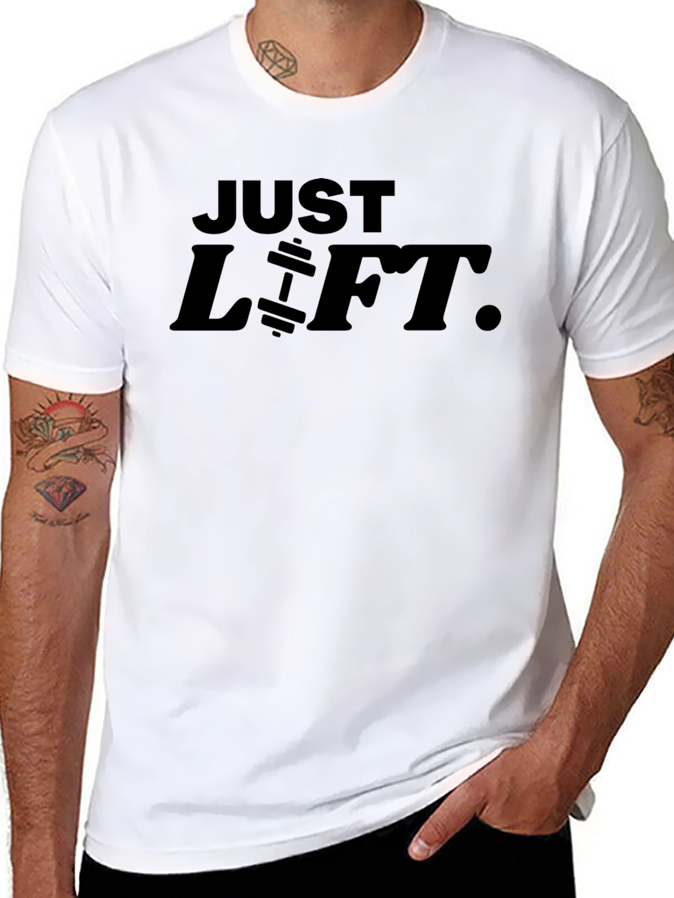 Just Lift Black Graphic Tee - Gym Motivation Shirt