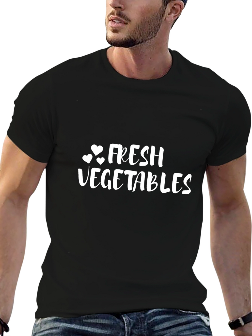 Fresh Vegetables Graphic T-Shirt - Black Cotton Tee