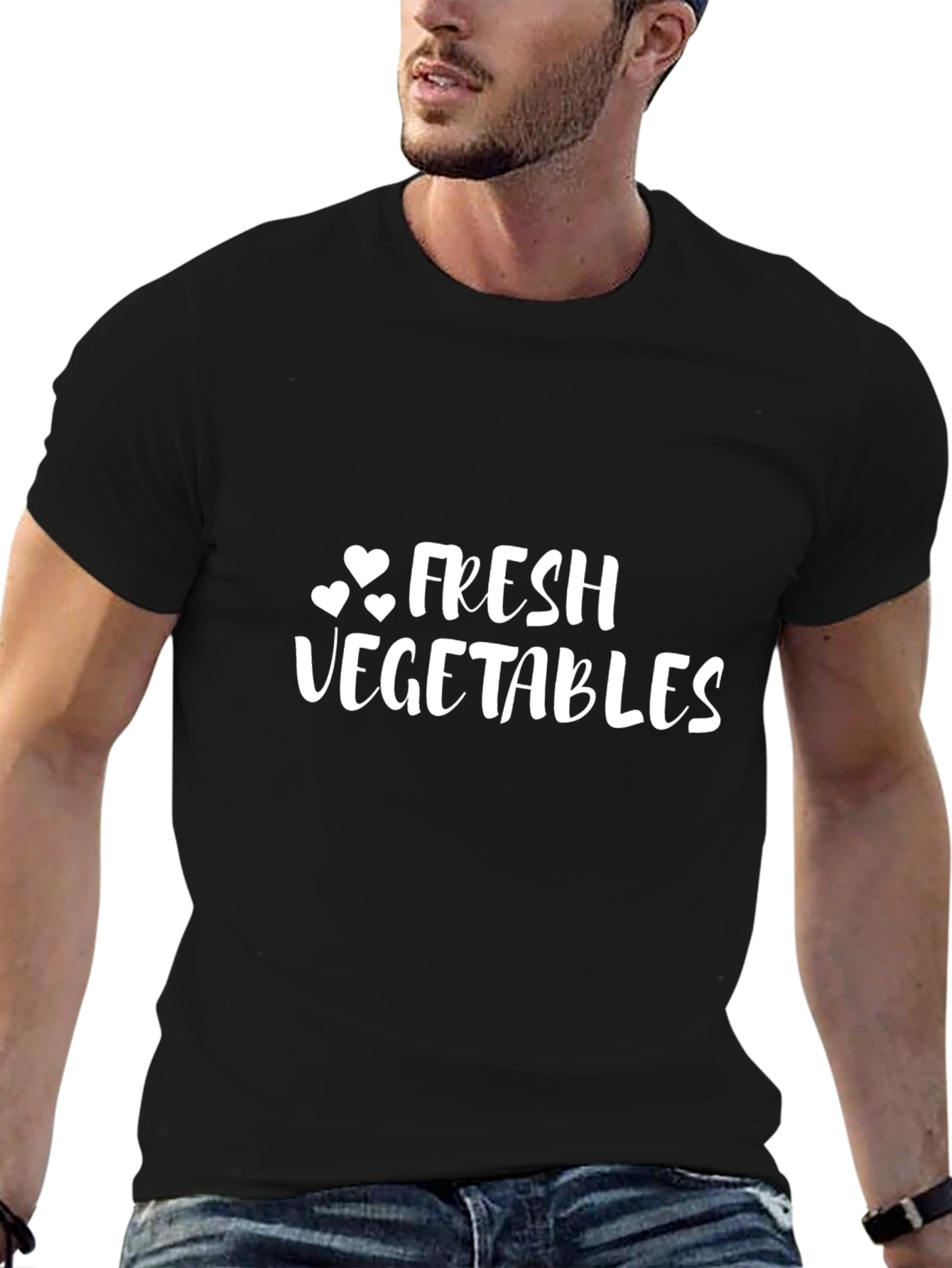 Fresh Vegetables Graphic T-Shirt - Black Cotton Tee