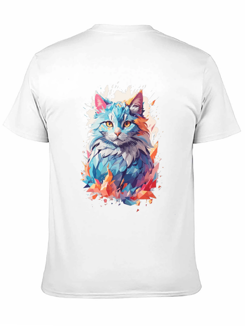 Abstract Cat Graphic Black T-Shirt