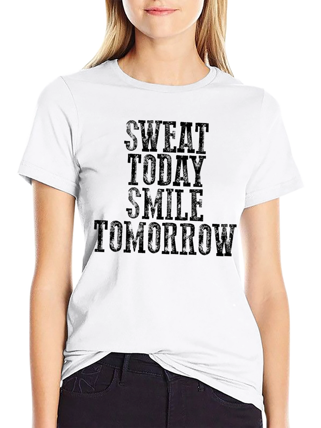 Sweat Today Smile Tomorrow Black T-Shirt