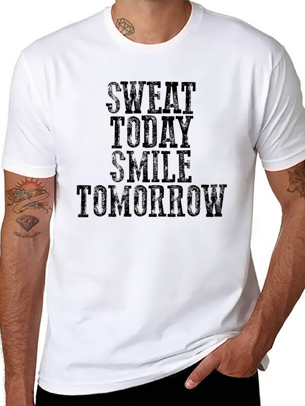 Sweat Today Smile Tomorrow Black T-Shirt