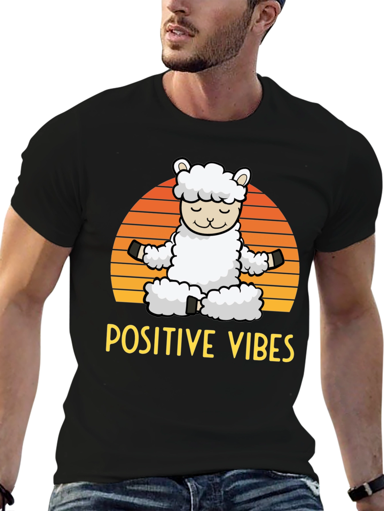 Positive Vibes Llama Graphic Tee