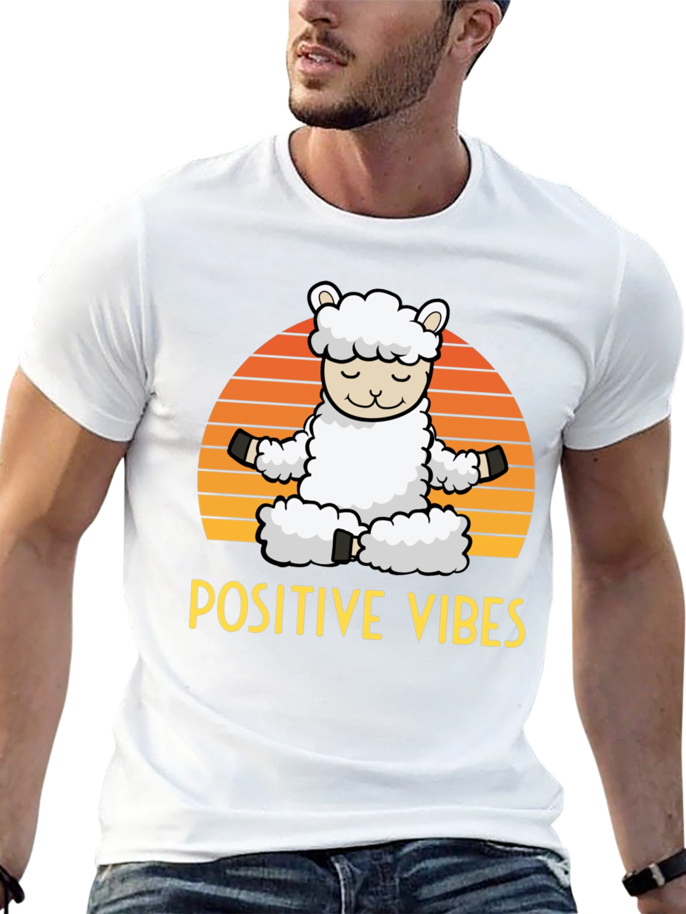 Positive Vibes Llama Graphic Tee