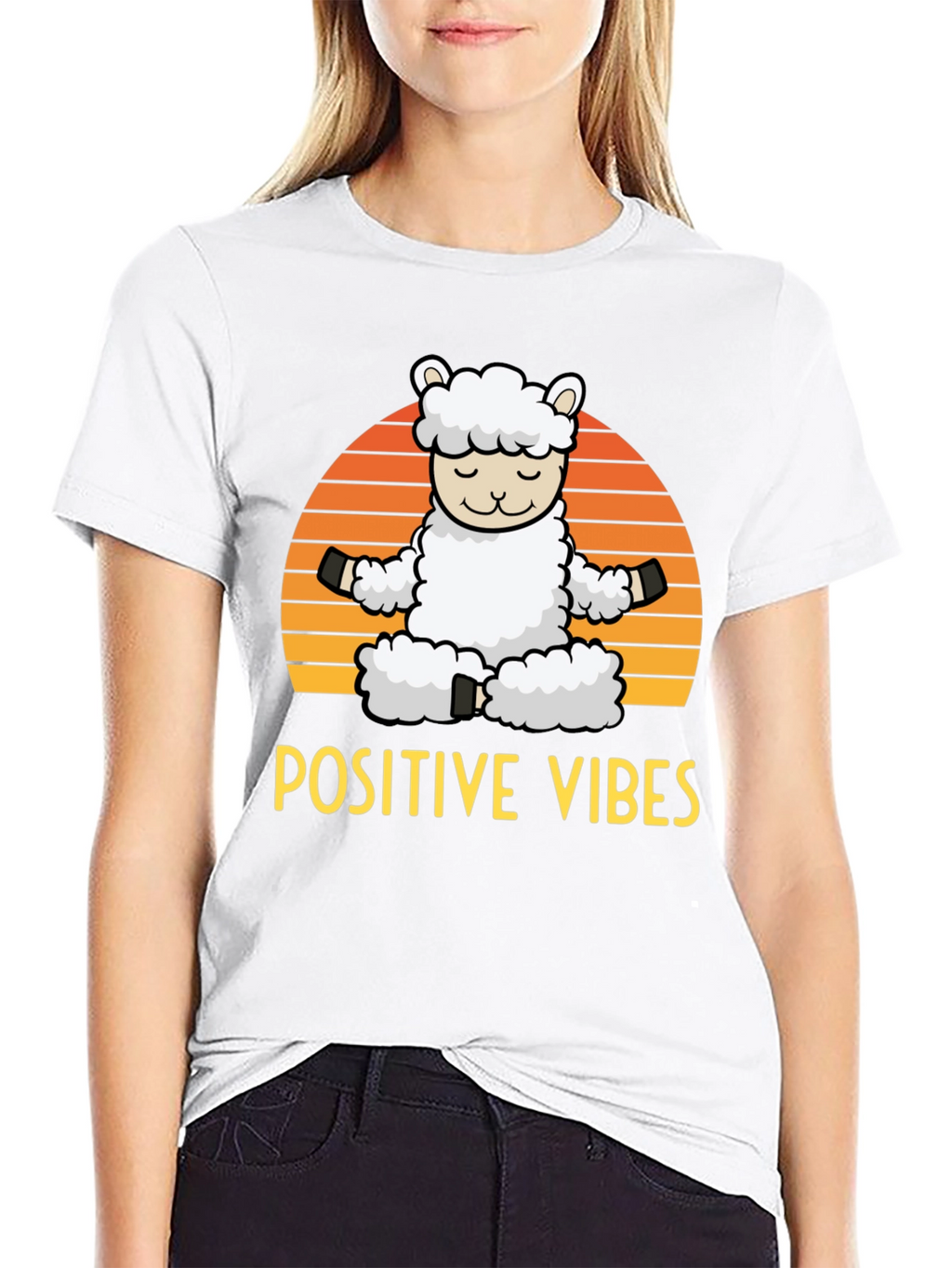 Positive Vibes Llama Graphic Tee