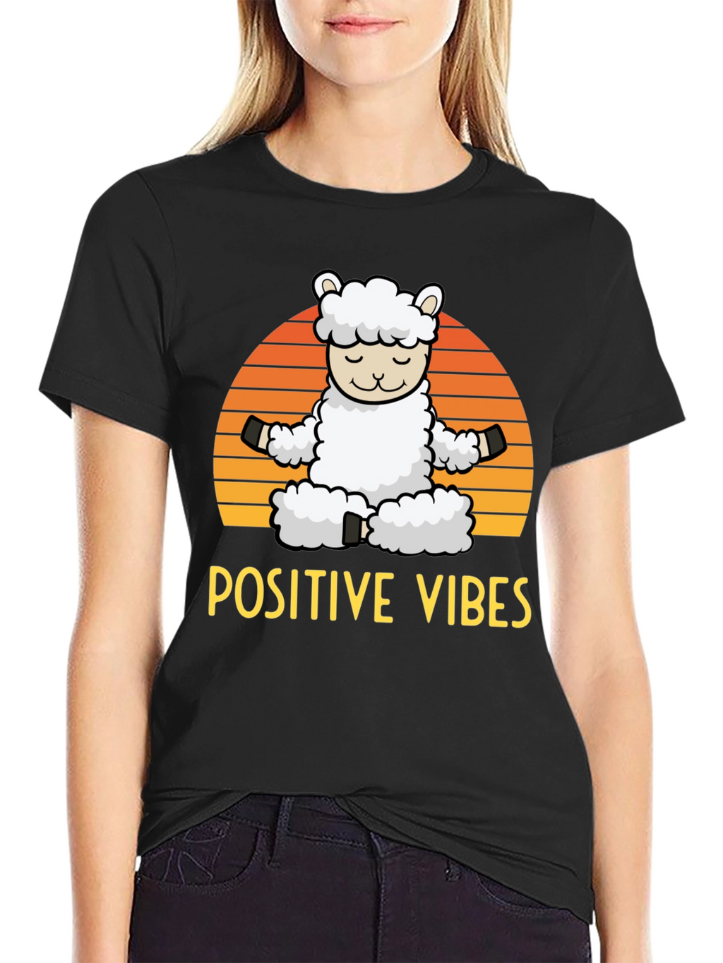 Positive Vibes Llama Graphic Tee