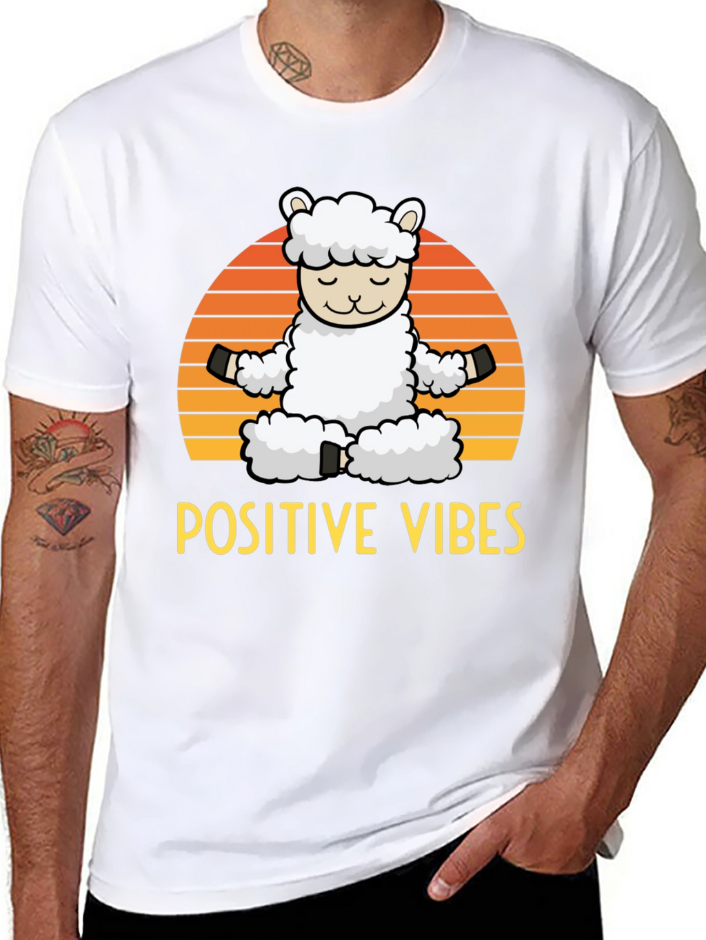 Positive Vibes Llama Graphic Tee