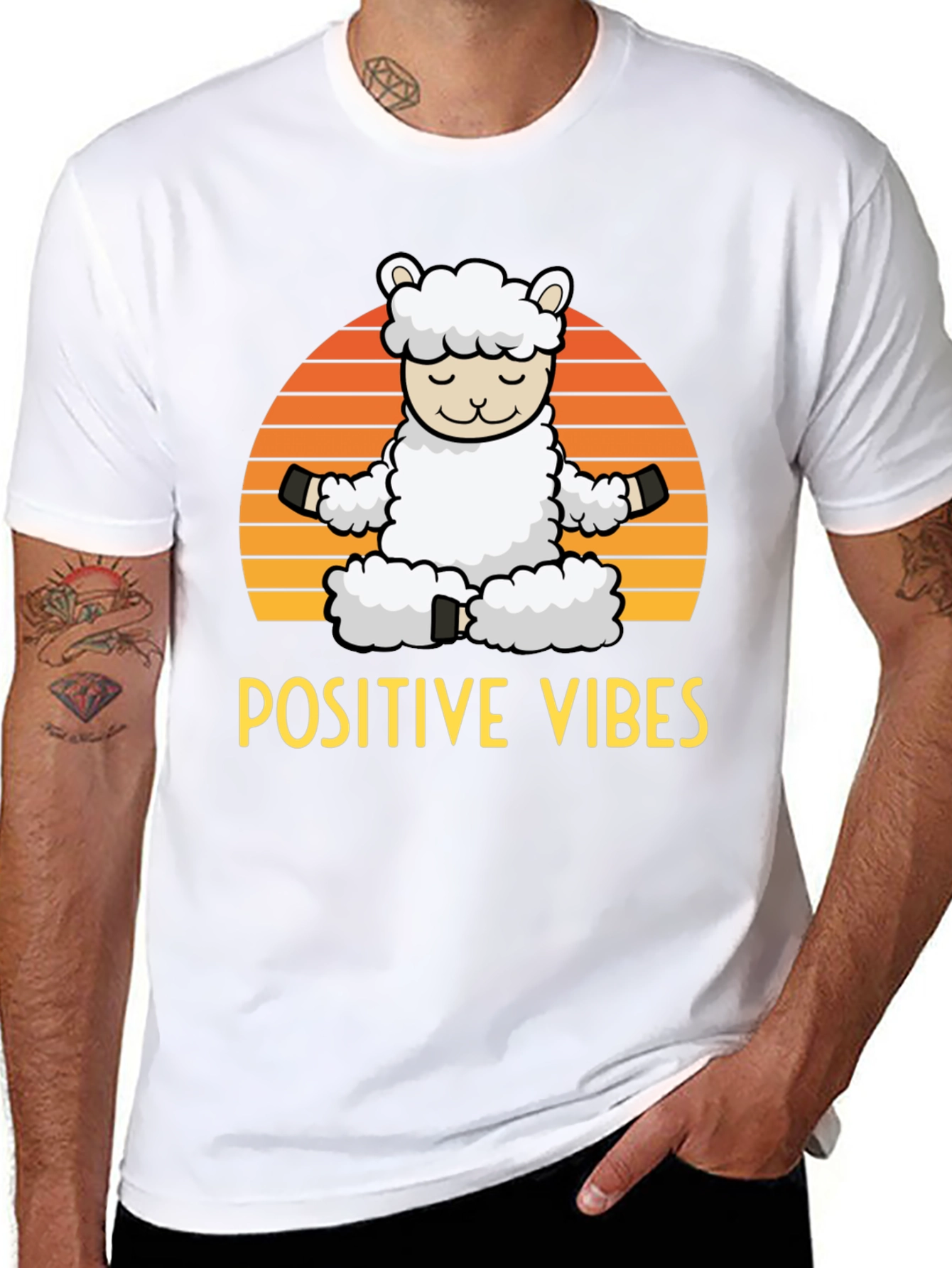 Positive Vibes Llama Graphic Tee