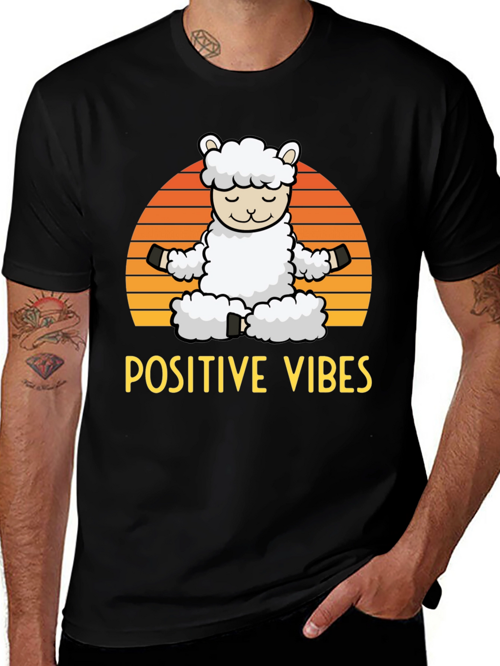 Positive Vibes Llama Graphic Tee