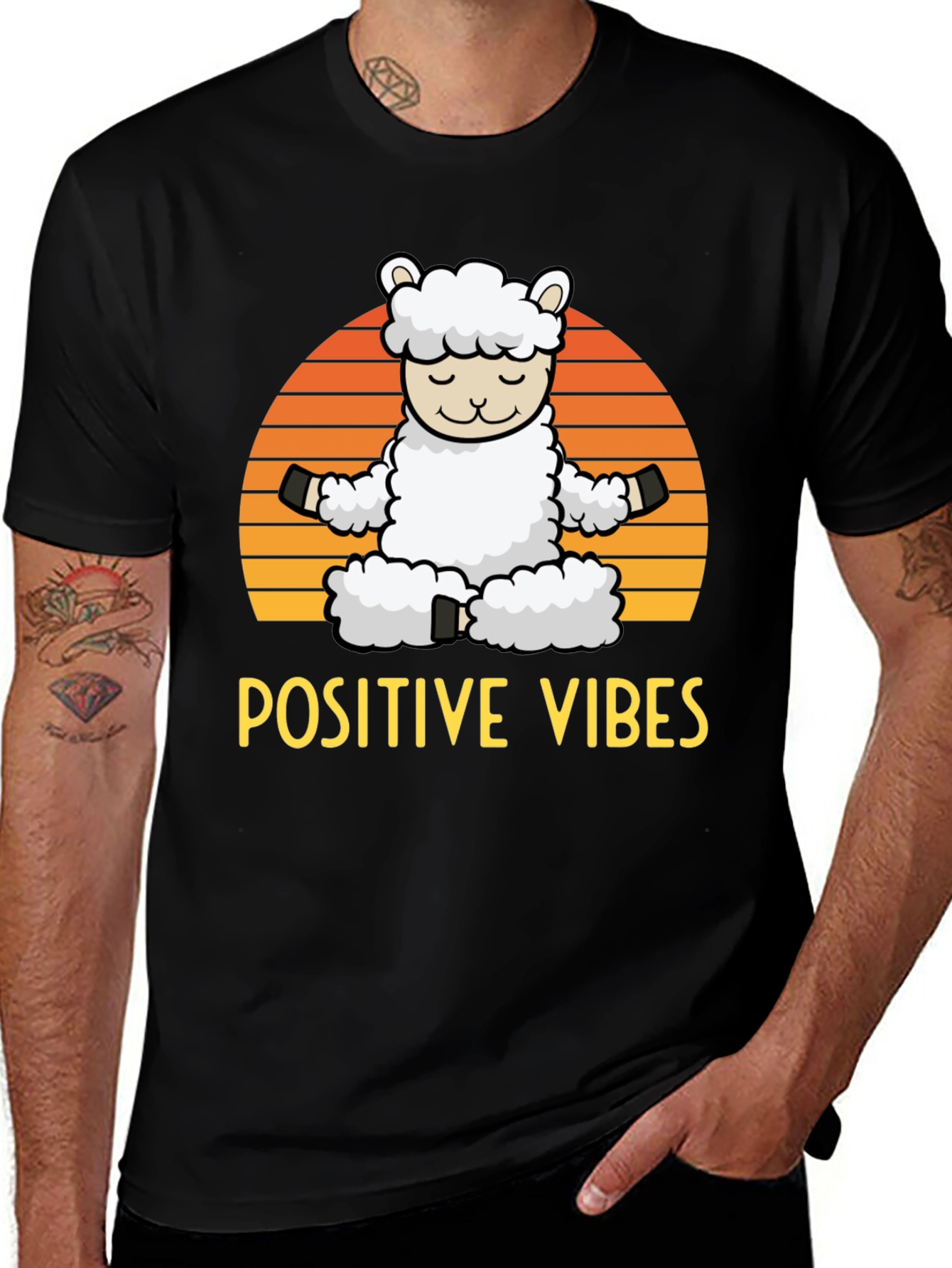 Positive Vibes Llama Graphic Tee