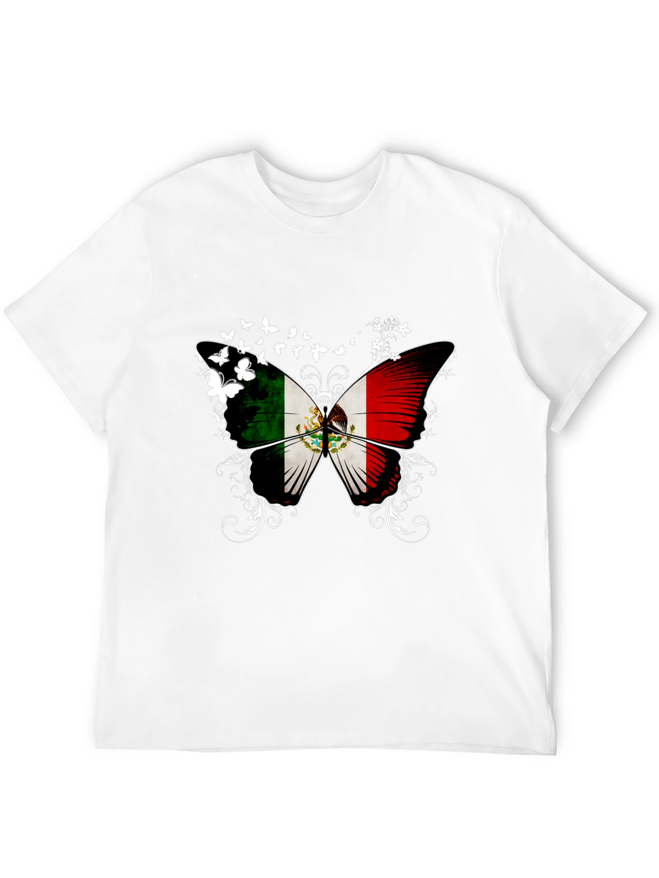 Mexican Flag Butterfly Graphic T-Shirt