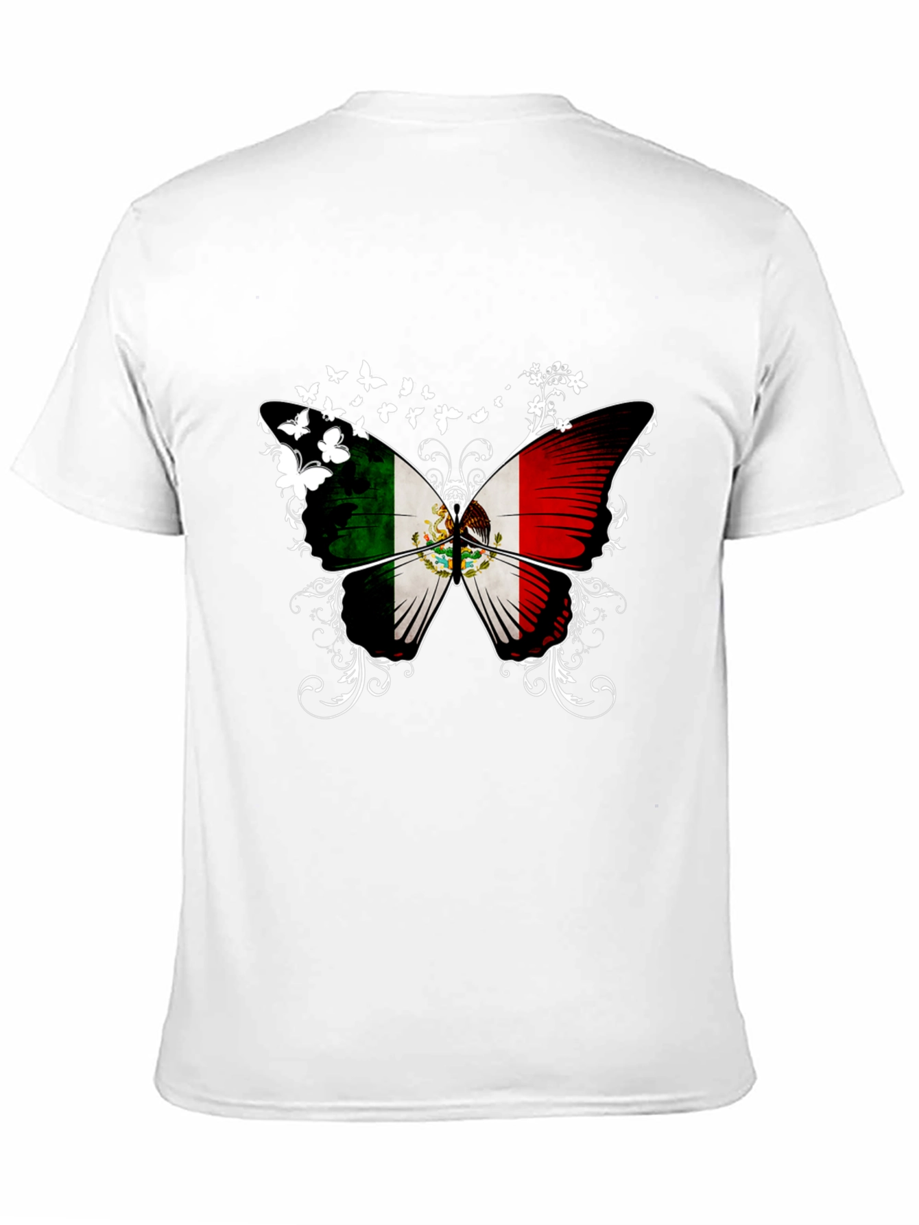 Mexican Flag Butterfly Graphic T-Shirt