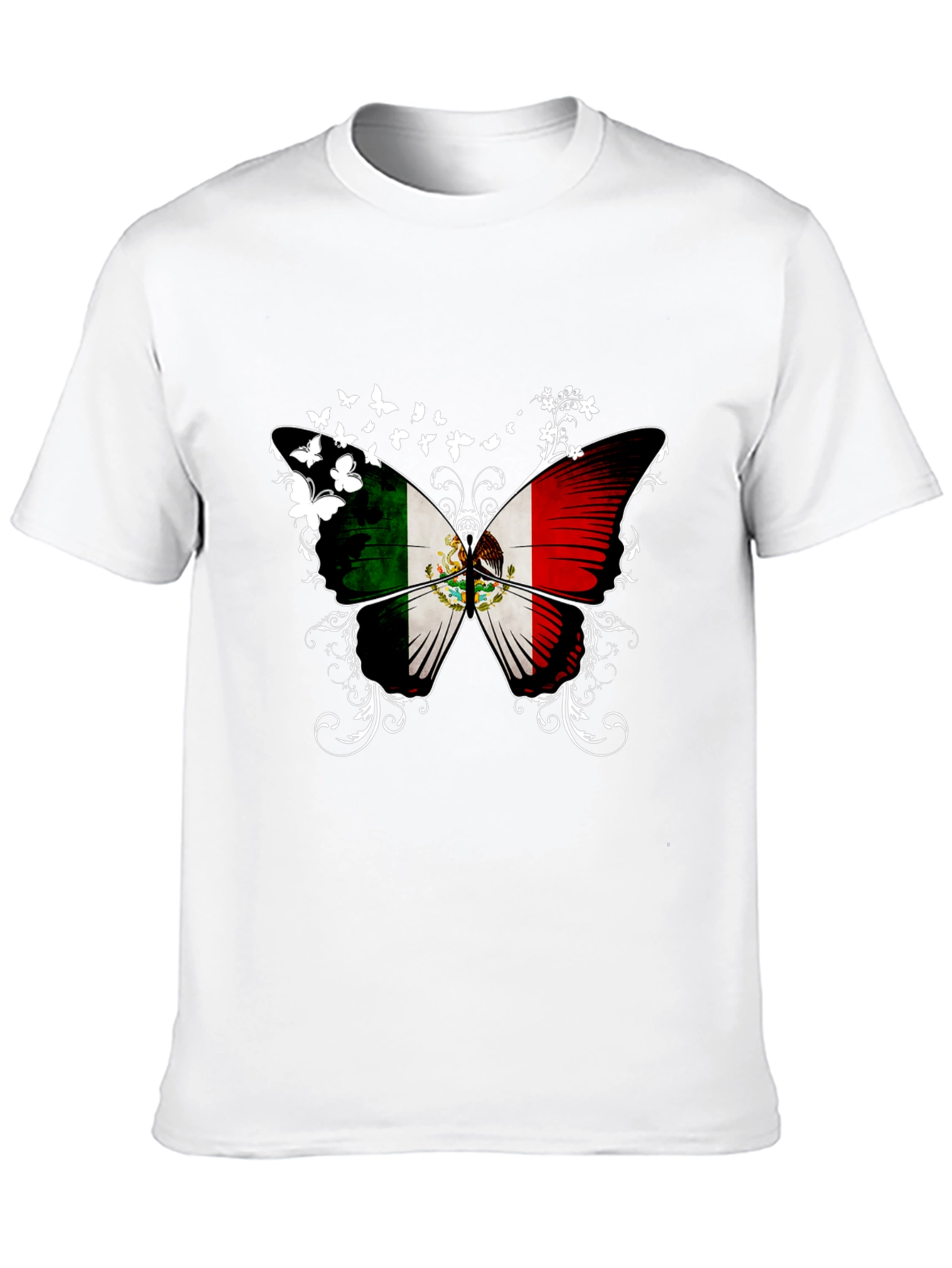 Mexican Flag Butterfly Graphic T-Shirt